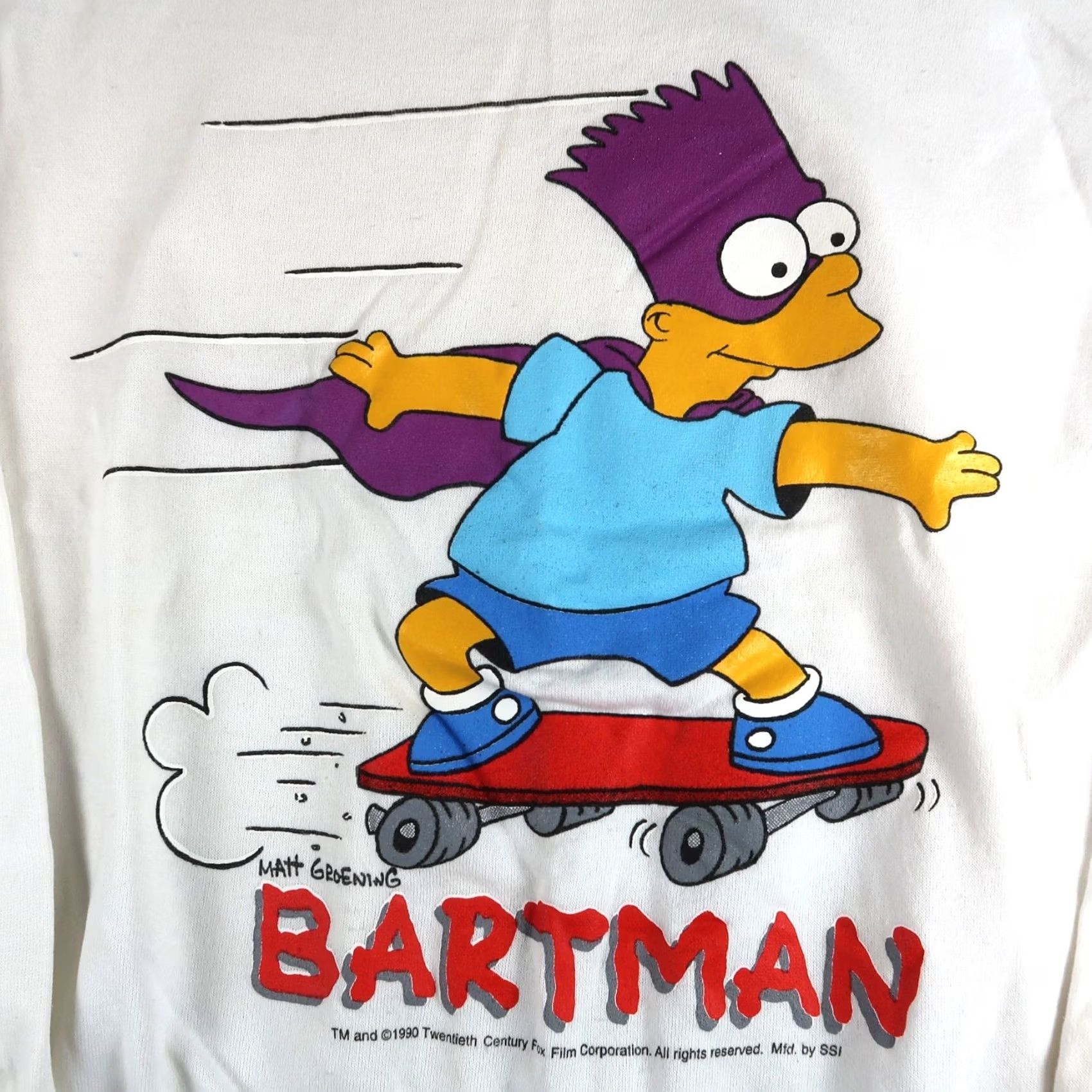 Vintage VINTAGE 90s The Simpsons Bartman Sweatshirt Mens L Large White Crewneck 1990 USA Size US L / EU 52-54 / 3 - 3 Thumbnail