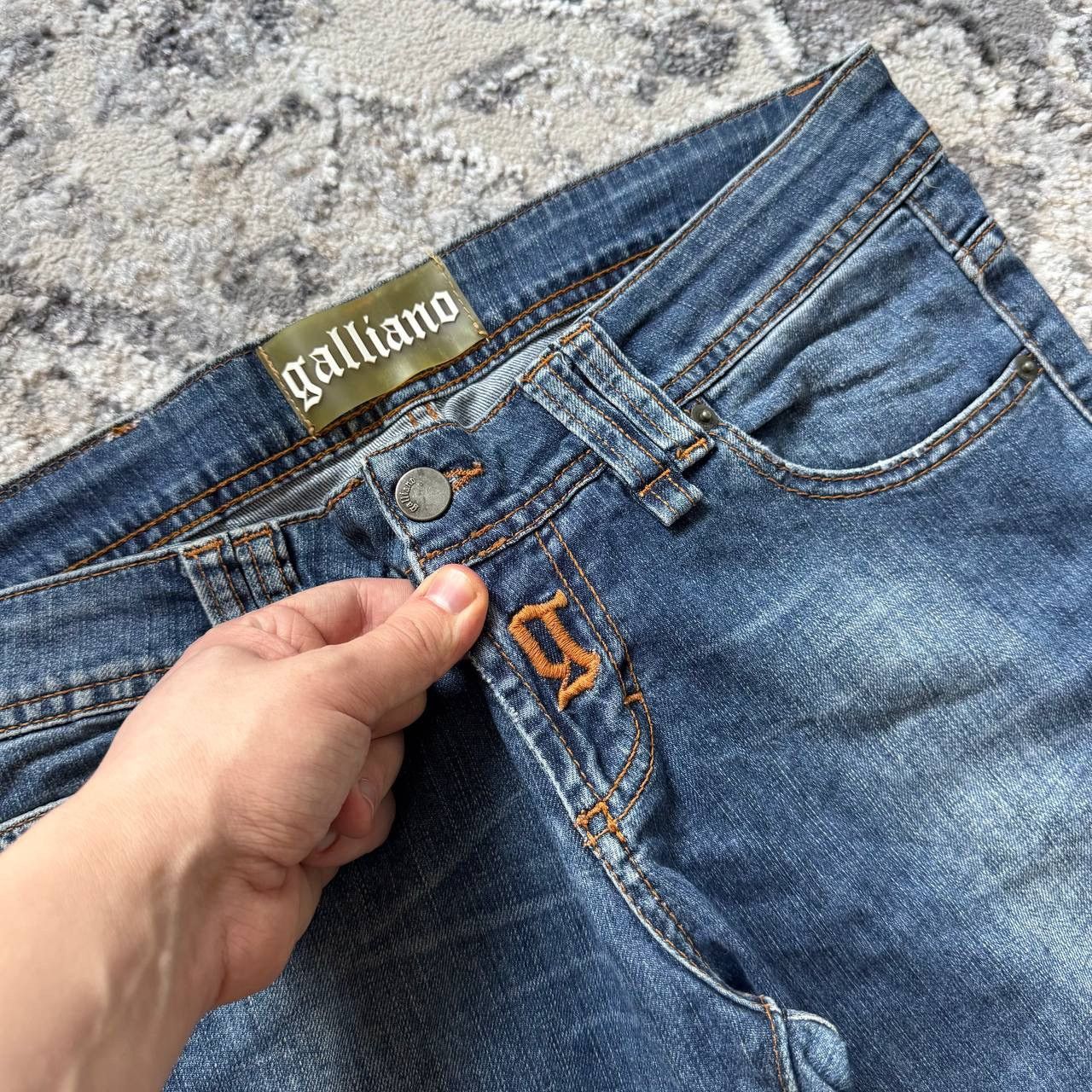 John Galliano RARE John Galliano Vintage Denim Jeans Rhinestone Logo Size 30" / US 8 / IT 44 - 4 Thumbnail