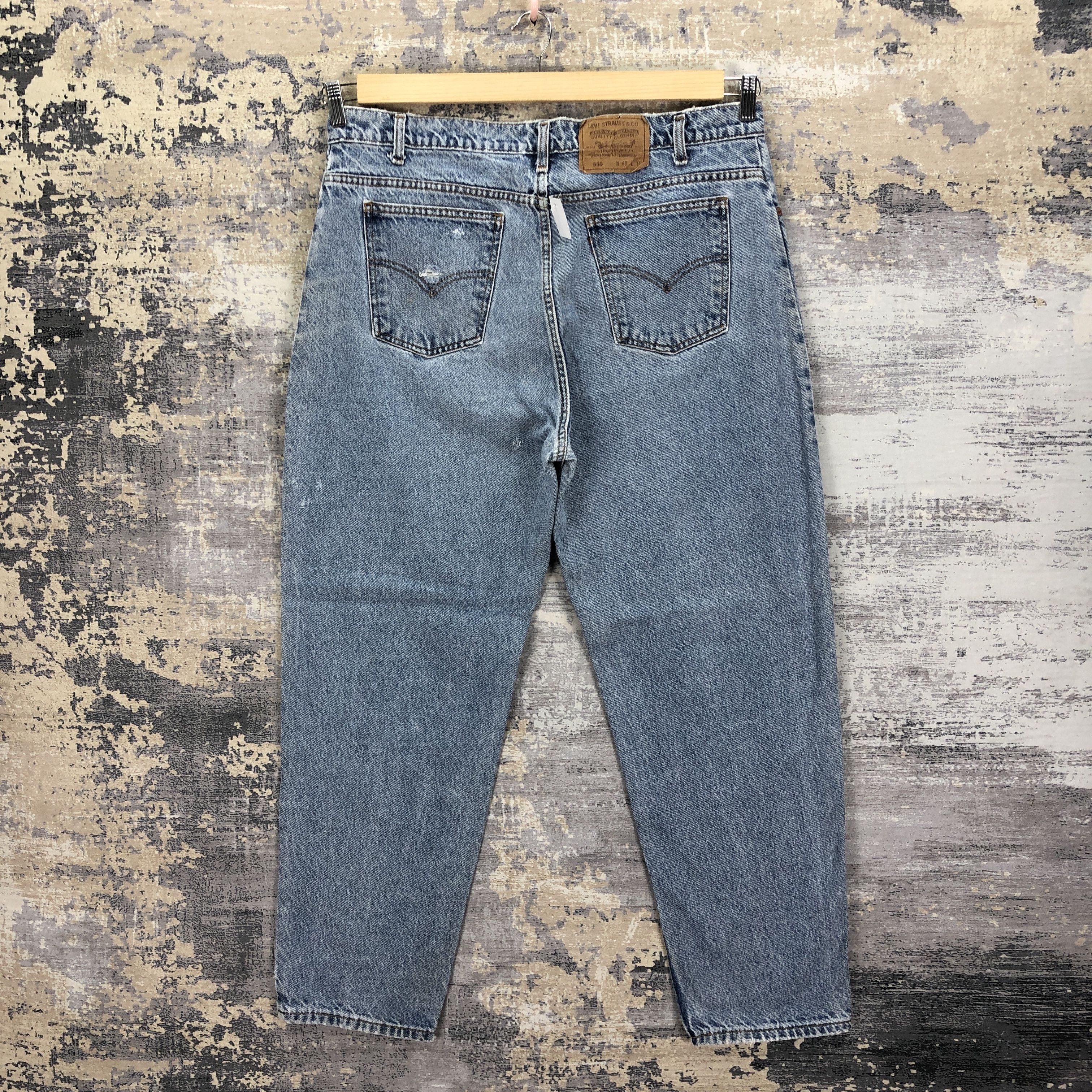 Levi's Vintage 90's Levis Faded Stone Wash Jeans Levis Ripped Denim Size US 38 / EU 54 - 2 Thumbnail