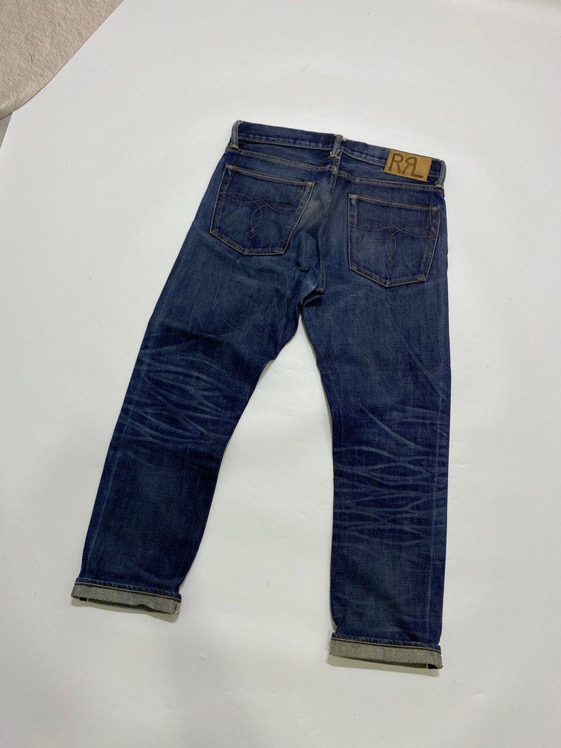 RRL Ralph Lauren × Ralph Lauren × Vintage 💥Steal 💥DIstressed RRL ripped fading wash denim Size US 31 - 2 Thumbnail