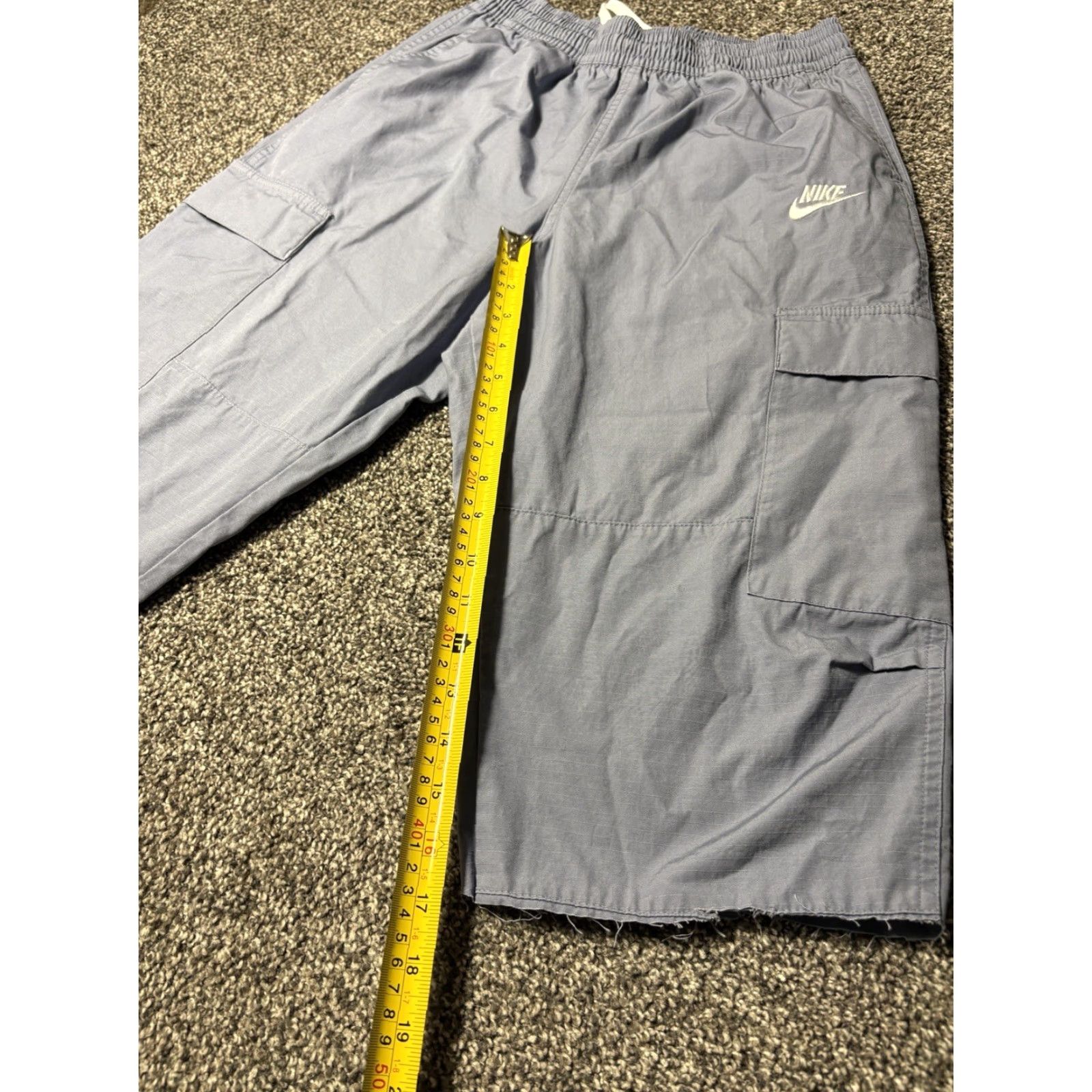 Nike Nike Pants Mens Small Blue Woven Cargo Ripstop Snap Pockets DX0613 Cutoff RW Hem Cargo Pocket Elastic Waist Pockets Mens Blue Nike Size US 29 - 3 Thumbnail