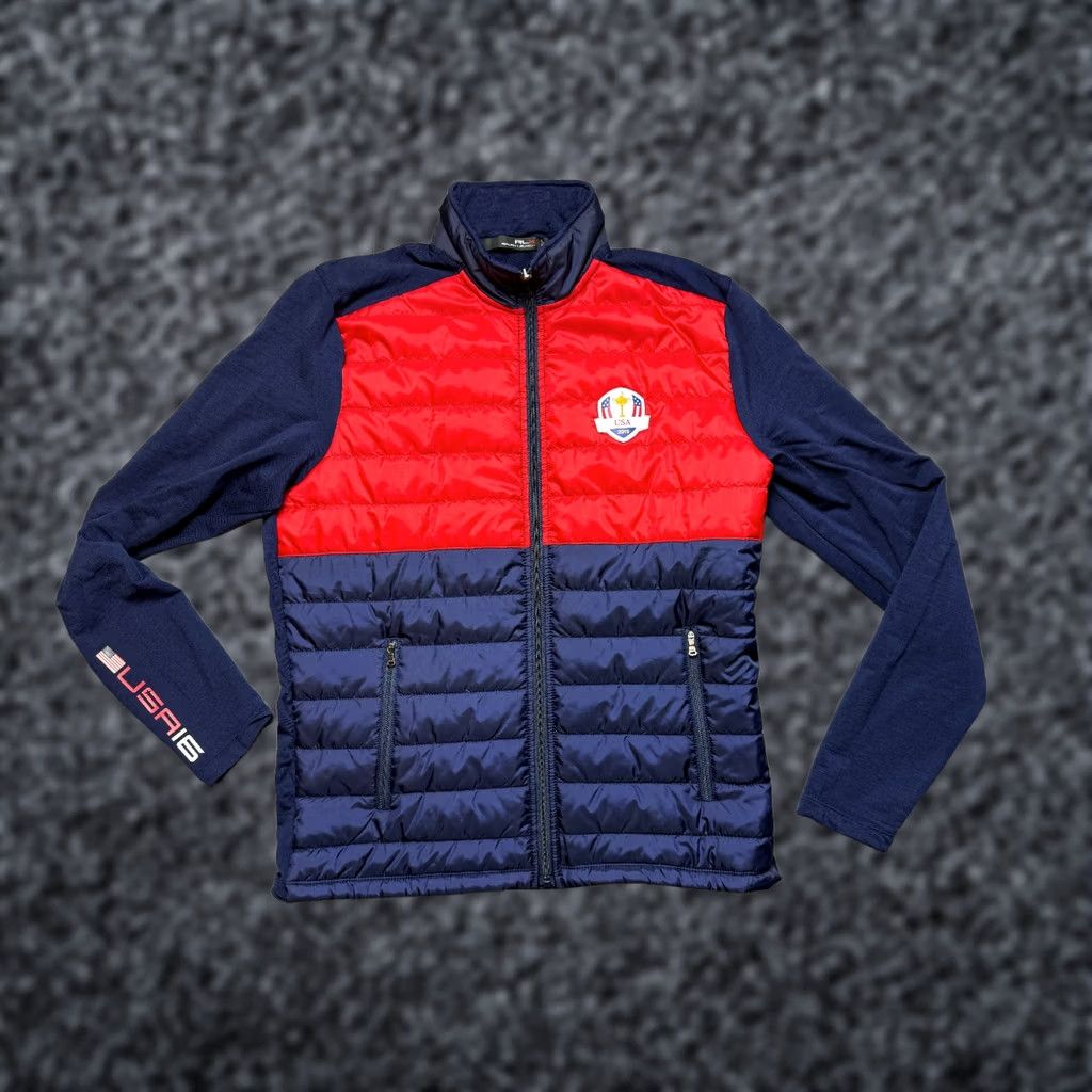 Ralph Lauren Ralph Lauren RLX Jacket Mens L Ryder Cup 2016 USA Blue Wool/Polyester Jacket Men Large Blue Ryder Cup 2016 Mens Size US L / EU 52-54 / 3 - 1 Thumbnail