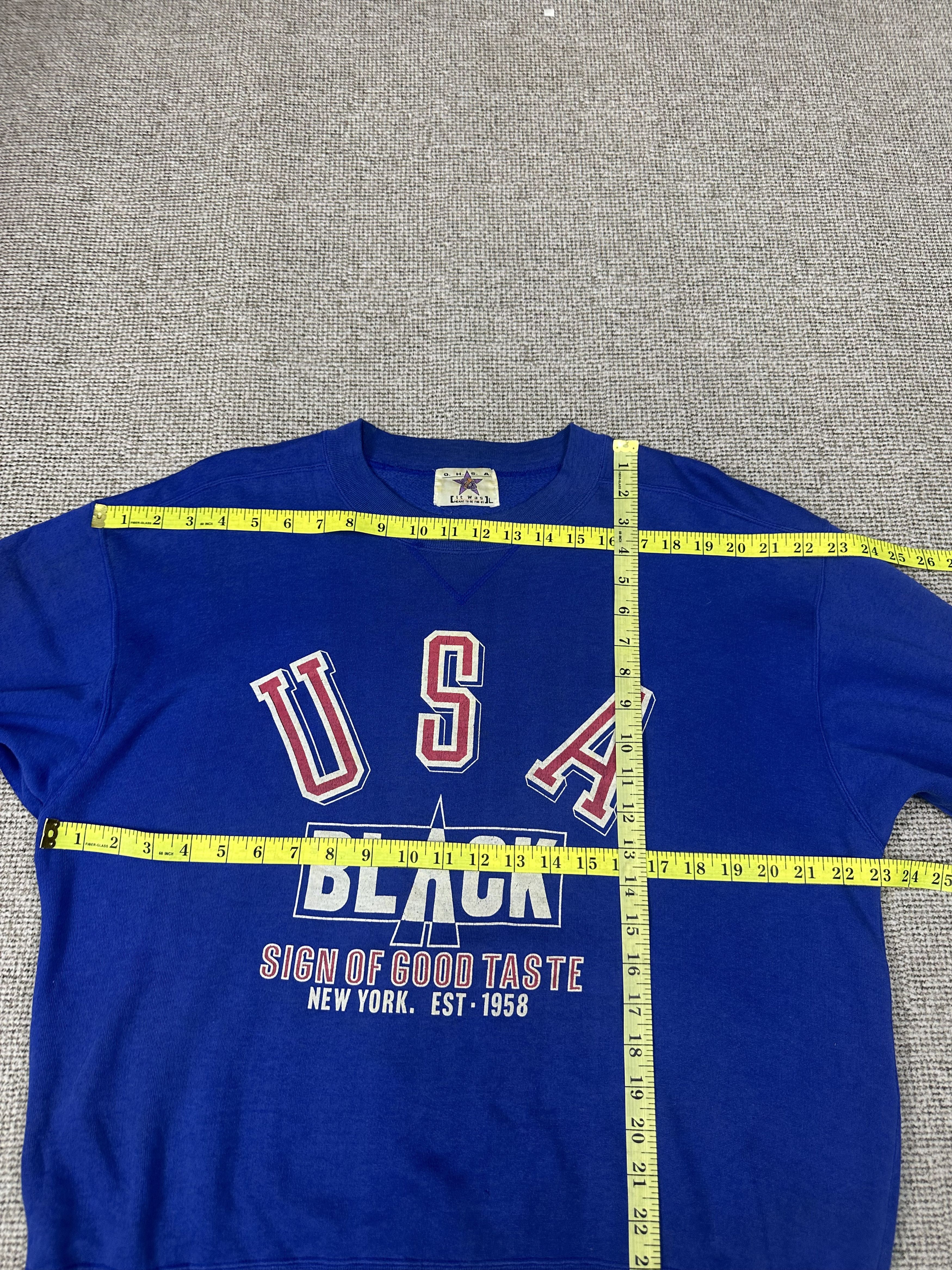 Vintage Vintage USA Black Sign Of Good Taste Boxy Crewneck Z493 Size US L / EU 52-54 / 3 - 6 Thumbnail