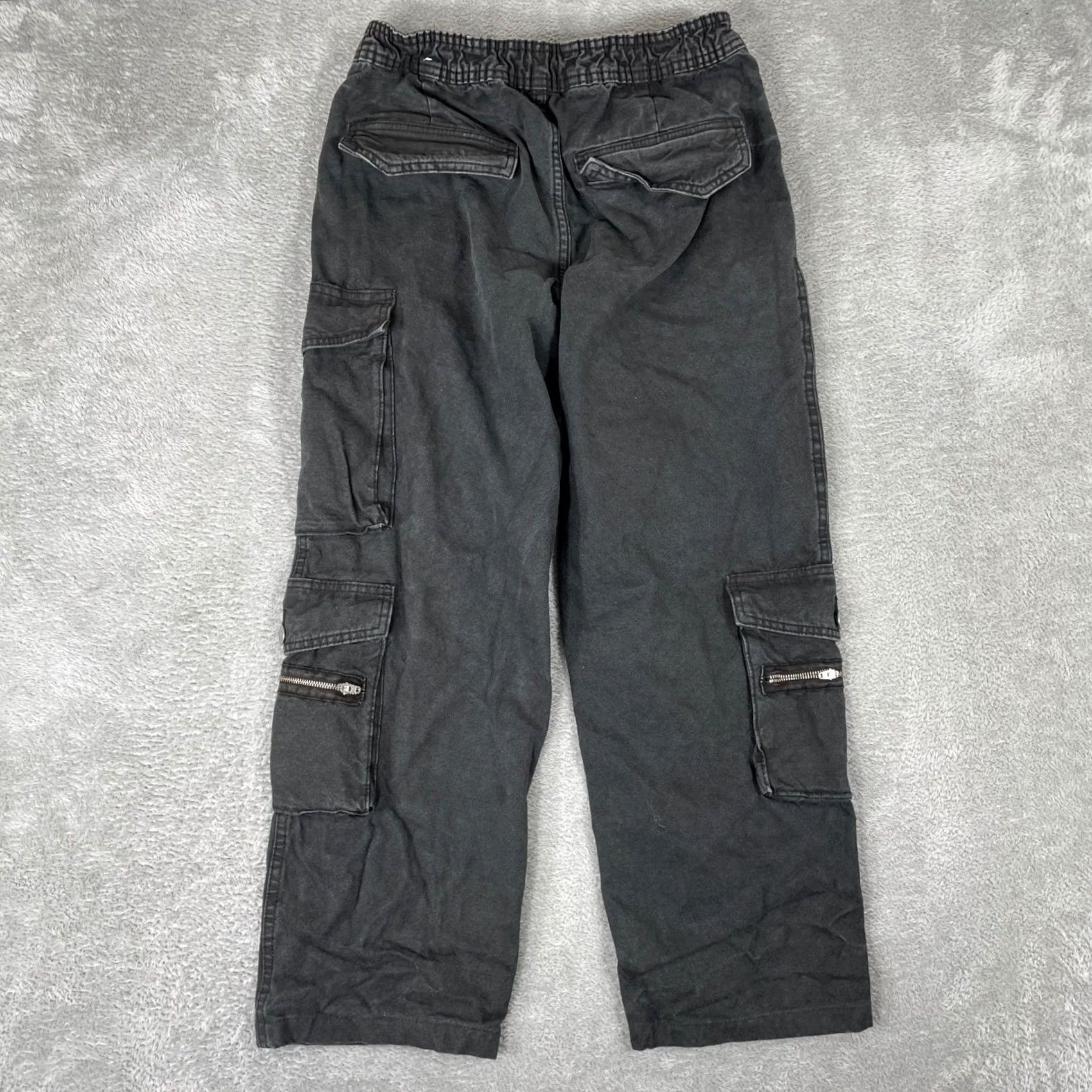 Zara Zara Cargo Pants Womens Small Black 28 Inseam 25.5 Straight Pockets Twill Cotton Baggy Streetwear Gorpcore Size 28" / US 6 / IT 42 - 2 Thumbnail