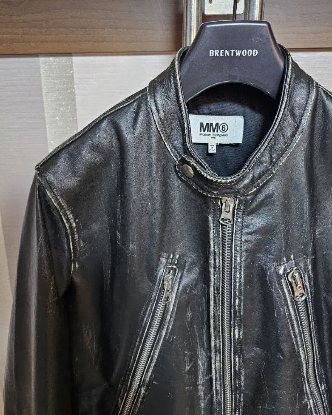 Maison Margiela Maison Margiela MM6 5zip Leather Jacket (Washed) Size US S / EU 44-46 / 1 - 4 Thumbnail