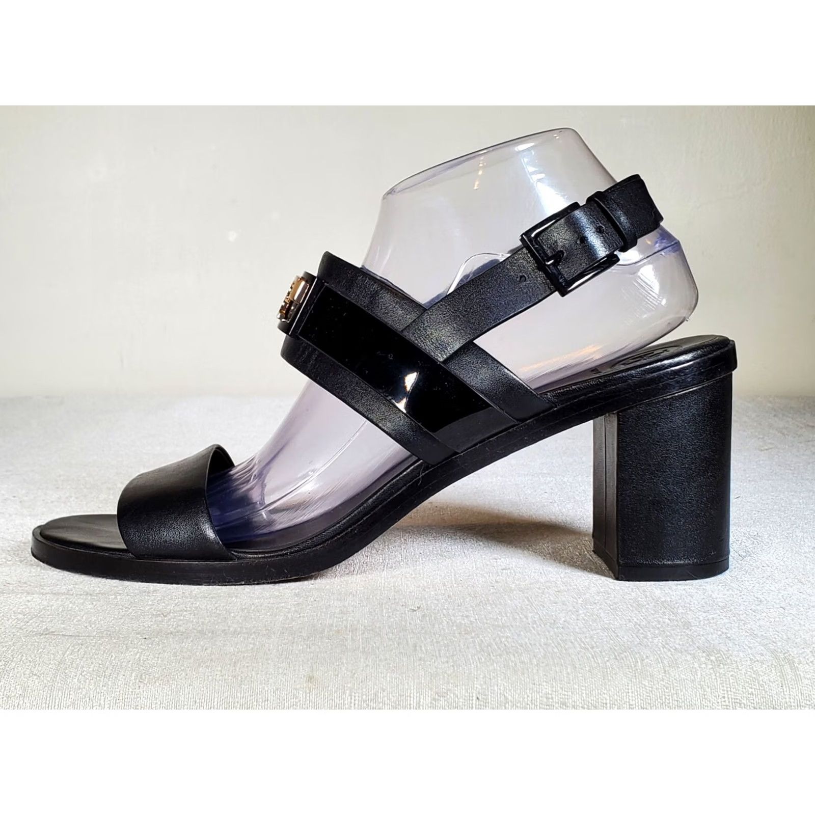 Tory Burch Tory Burch GiGi Slingback Block Heel Sandals Black Leather 10 Women US 10 M Strappy Buckle Logo Hardware Open Toe Casual Party/Cocktail Size US 10 / IT 40 - 5 Thumbnail