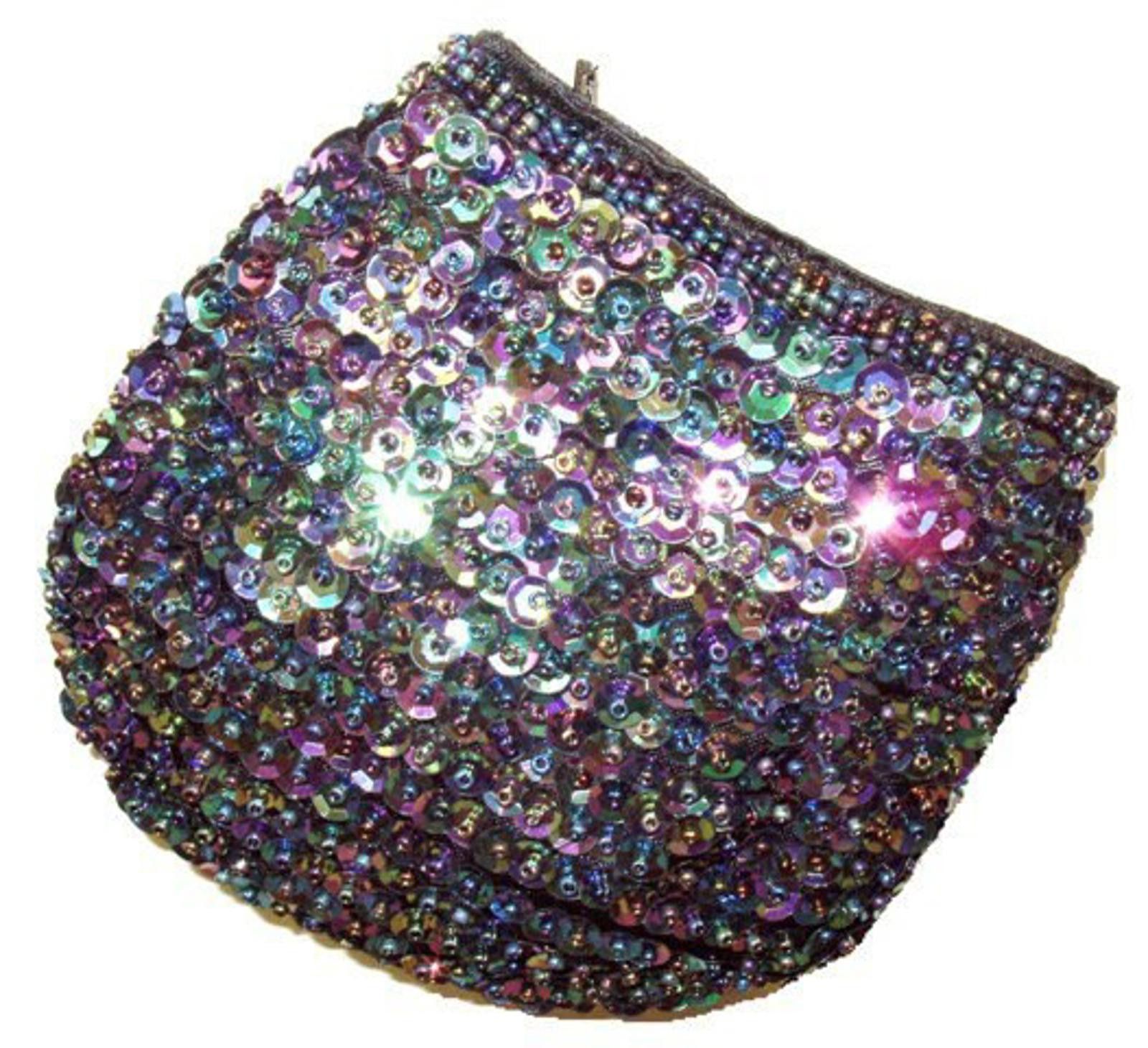 Designer Sequin Coin Purse PEACOCK Size ONE SIZE - 1 Preview
