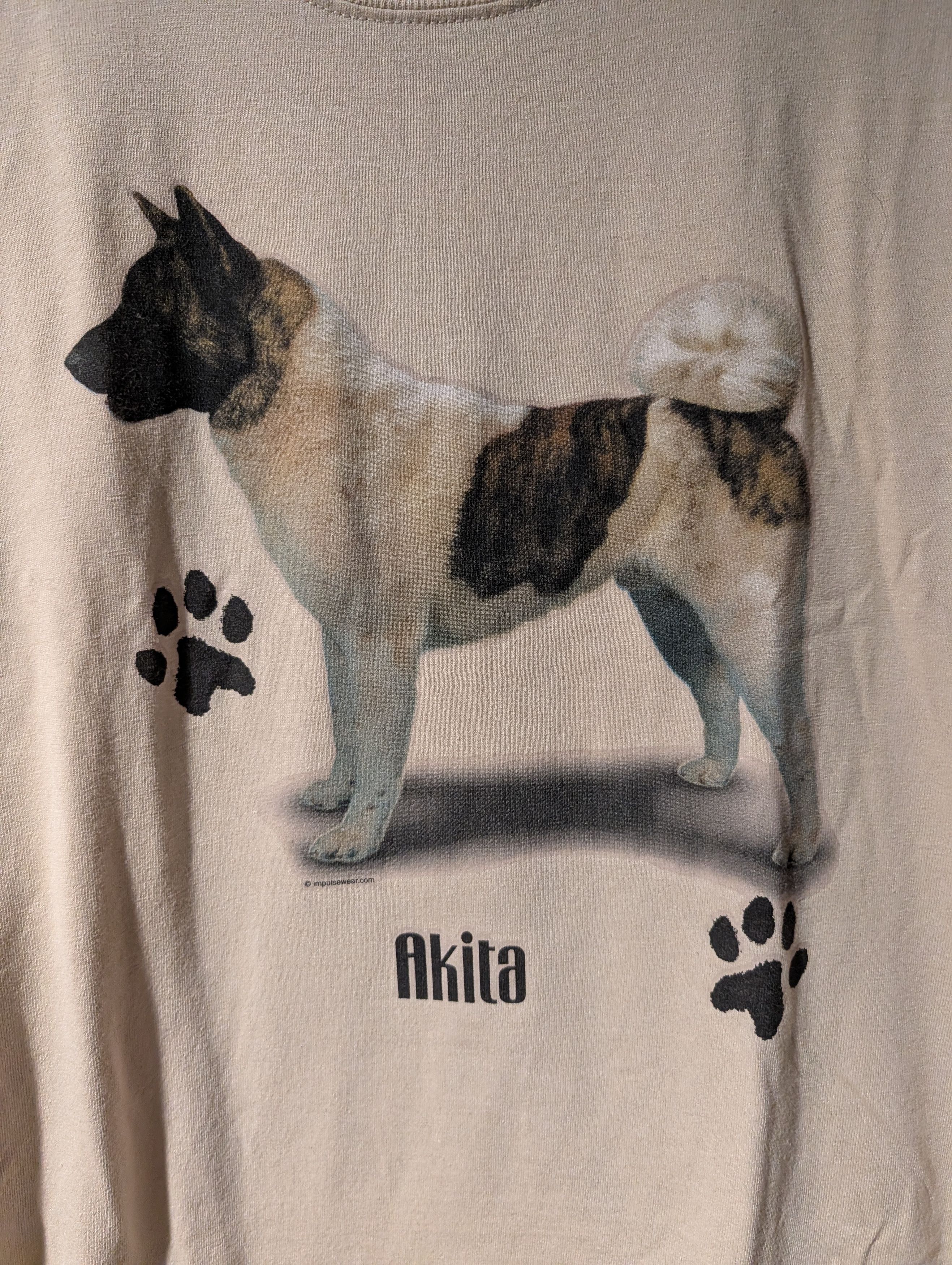 Arts & Science Vintage Y2K Akita Dog Animal Nature Paw Cute X-Large T-Shirt Size US XL / EU 56 / 4 - 2 Thumbnail