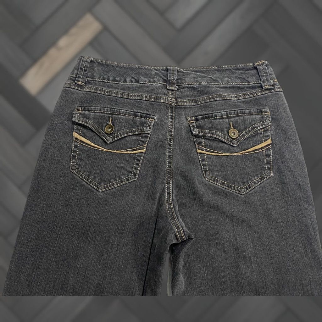 Vintage Code Bleu Jeans Womens Size 8 Black Denim Boot Cut Flare Flap Pockets Size 30" / US 8 / IT 44 - 1 Thumbnail