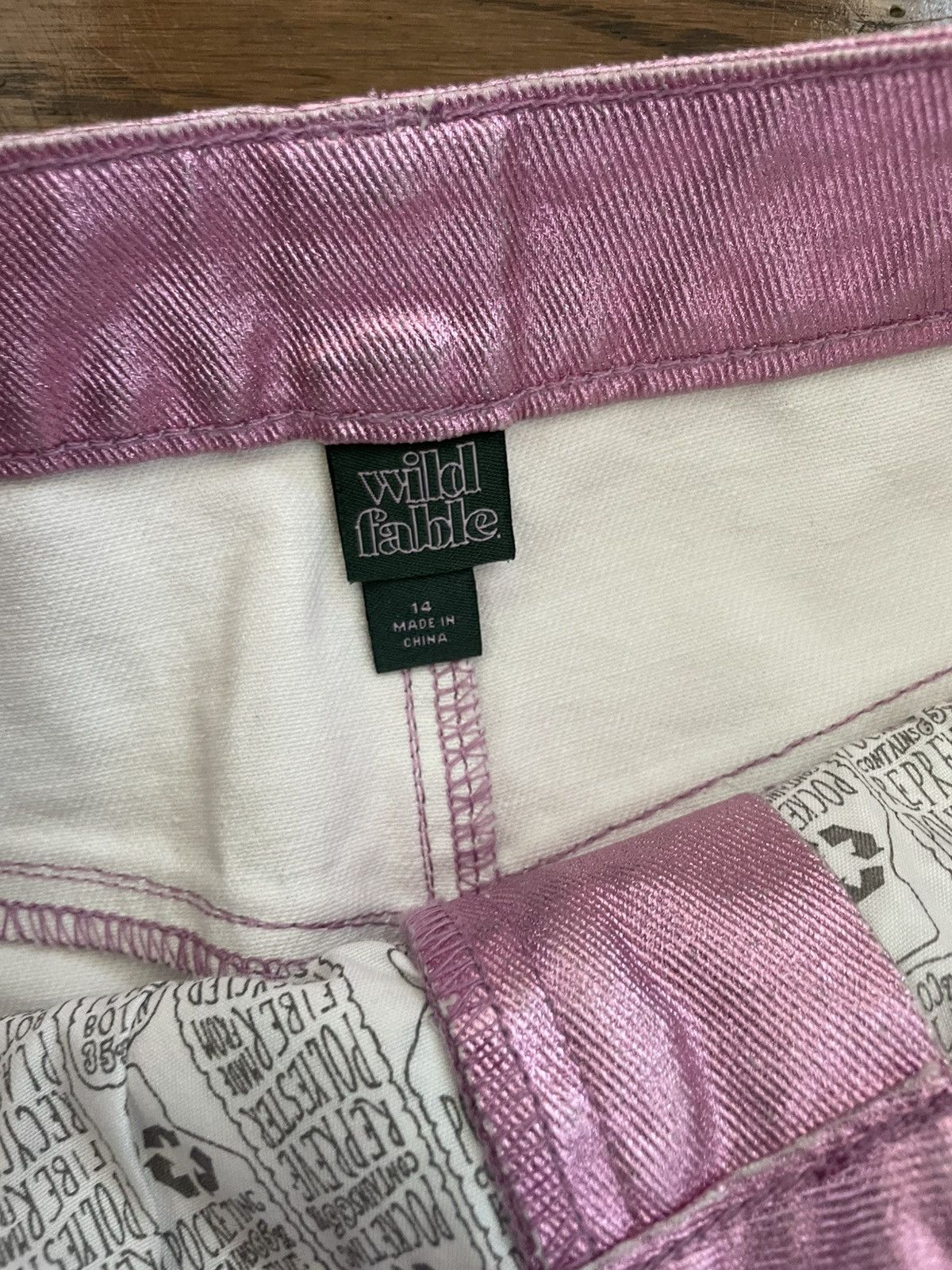 Other Wild Fable pink metallic denim skirt with frayed hemline Size 36" / US 14 / IT 50 - 3 Thumbnail