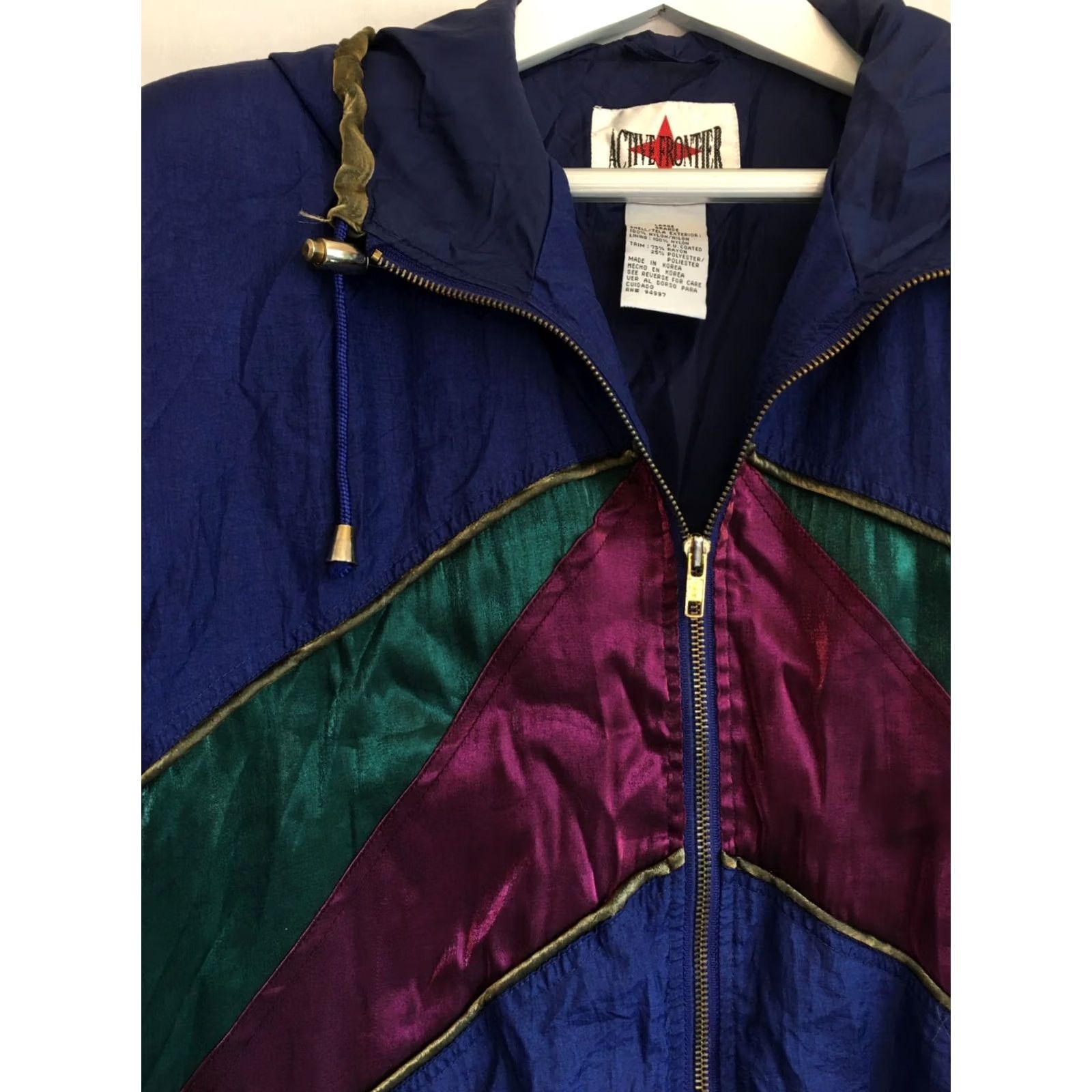 Etro VINTAGE Active Frontier Hooded Jacket Womens Large Blue Lined Zip Jacket Size L / US 10 / IT 46 - 4 Thumbnail