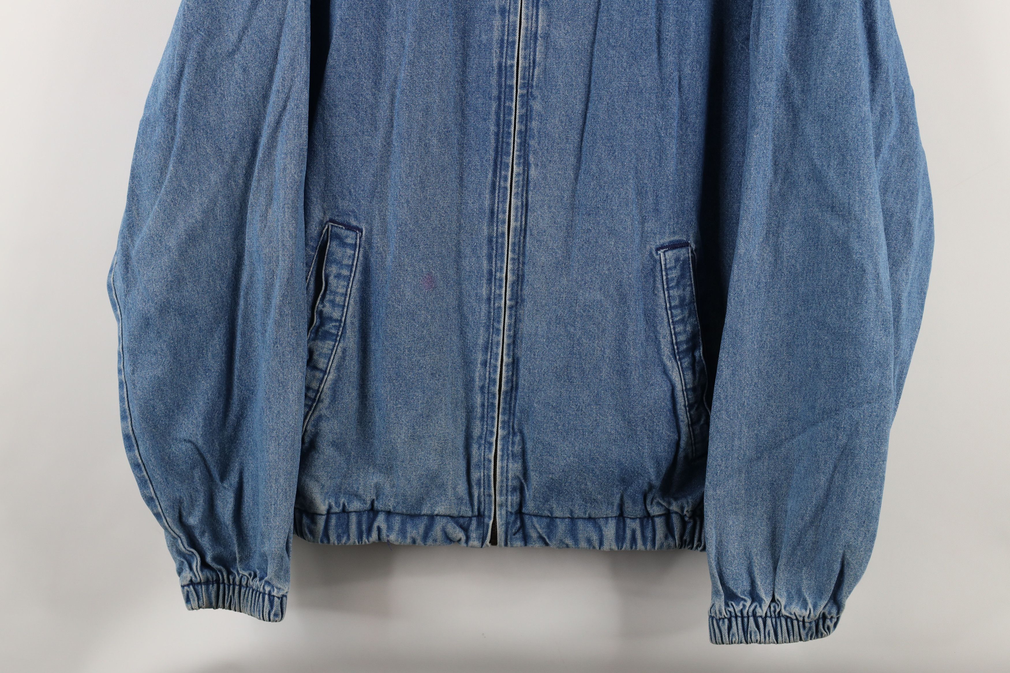 Vintage Vintage 90s Streetwear Full Zip Denim Jean Bomber Jacket USA Size US L / EU 52-54 / 3 - 3 Thumbnail