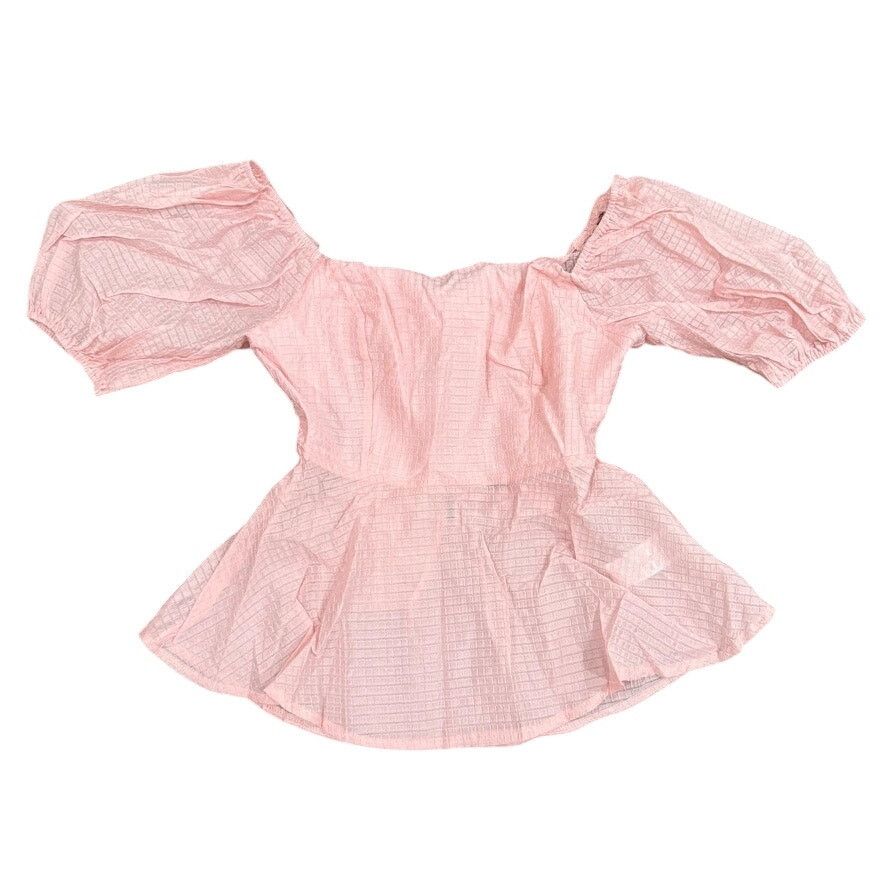 Shein Woman's Babydoll Puff Sleeve Blouse in Pink, Size M Size M / US 6-8 / IT 42-44 - 1 Thumbnail