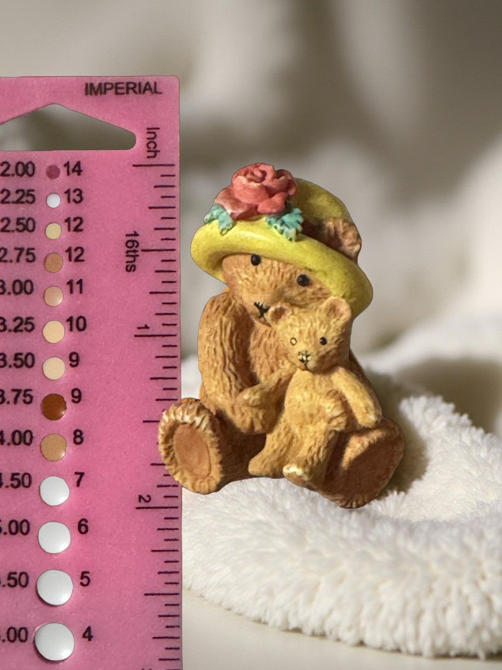 Other 1980s Teddy Mama Baby Bear Brooch with Rose Hat Size ONE SIZE - 2 Thumbnail