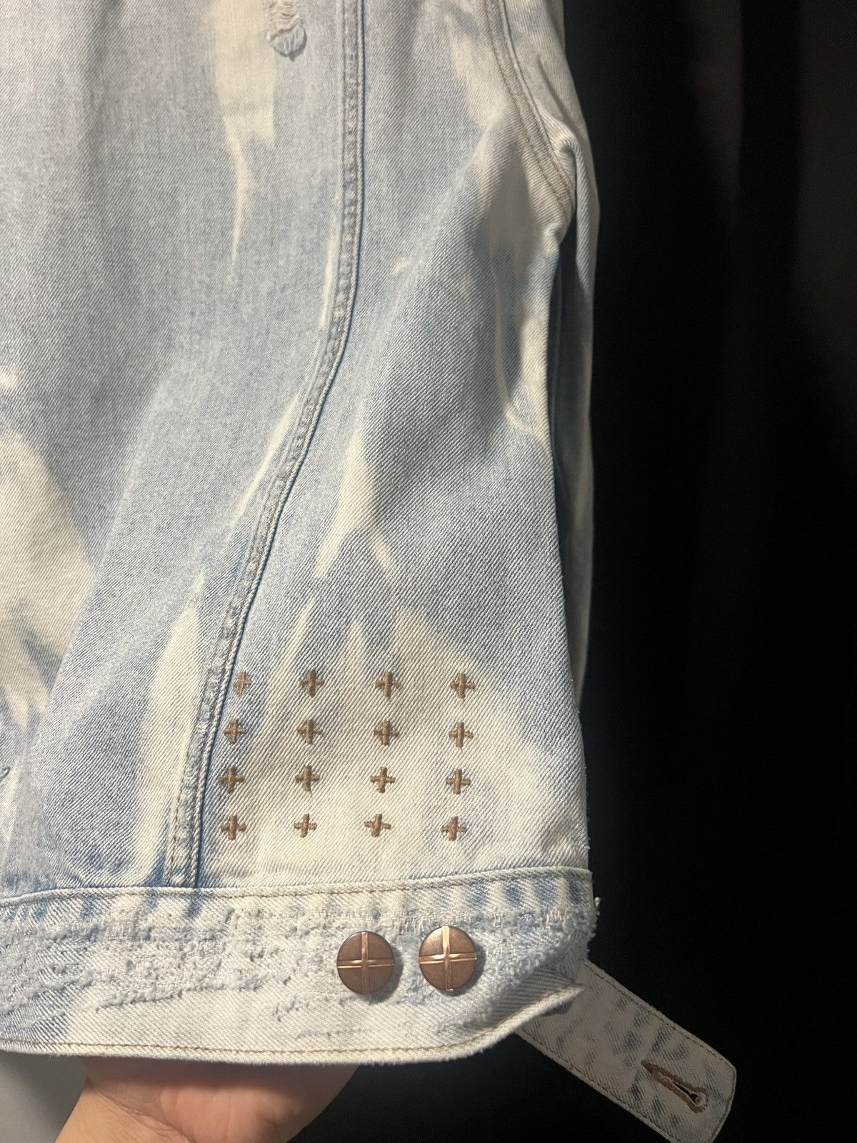 Ksubi Ksubi Distressed Denim Jacket Lightwash XL with Pin Size US XL / EU 56 / 4 - 7 Thumbnail