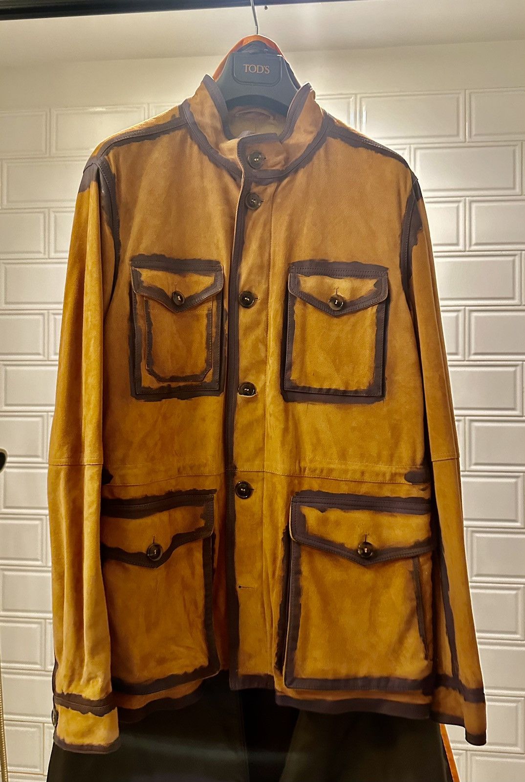 Tod's Hand Painted Suede (Ovine) Field Jacket Size US XL / EU 56 / 4 - 2 Thumbnail