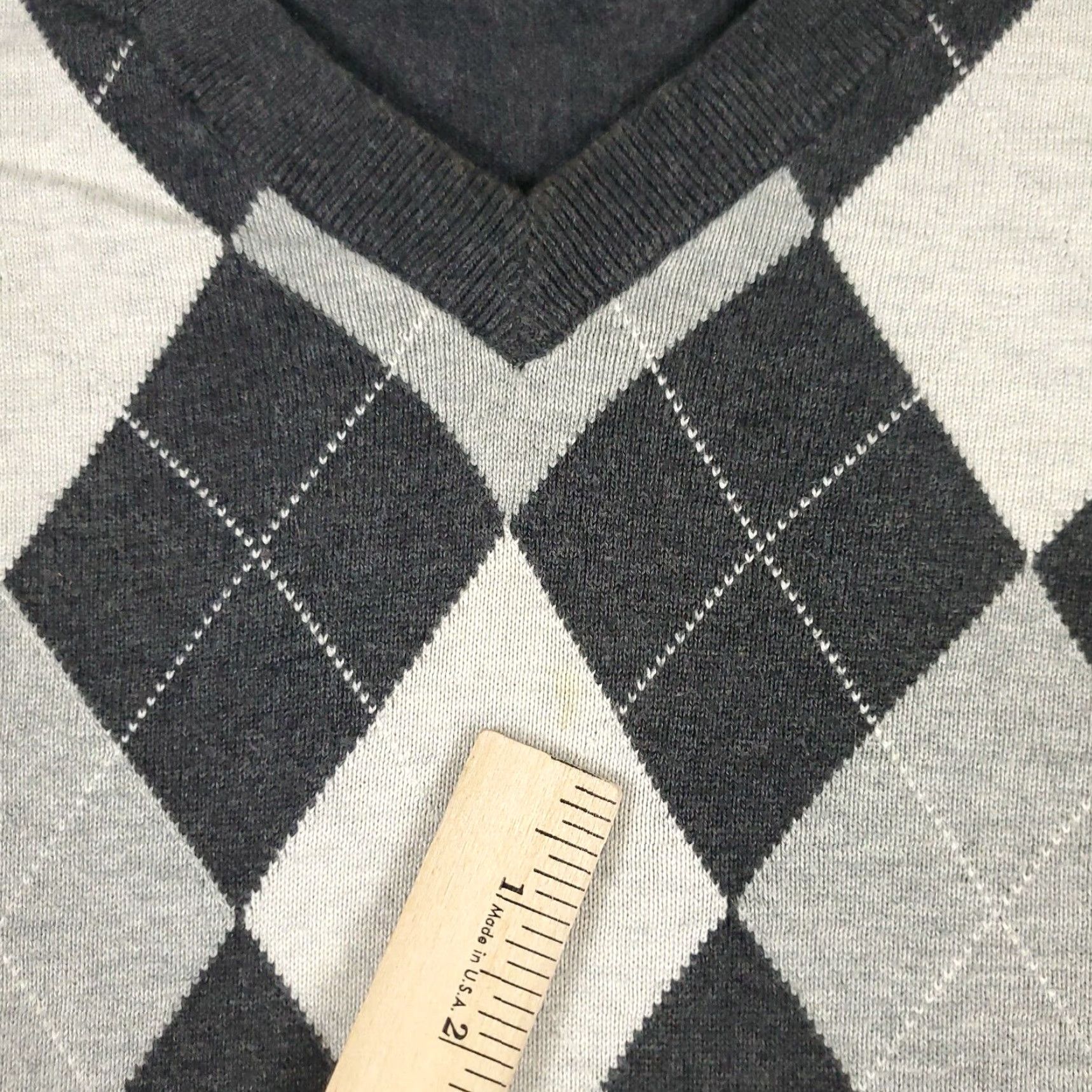 Tommy Hilfiger Tommy Hilfiger Mens Extra Large XL Gray Argyle Casual Pullover Sweatshirt Size US XL / EU 56 / 4 - 5 Thumbnail