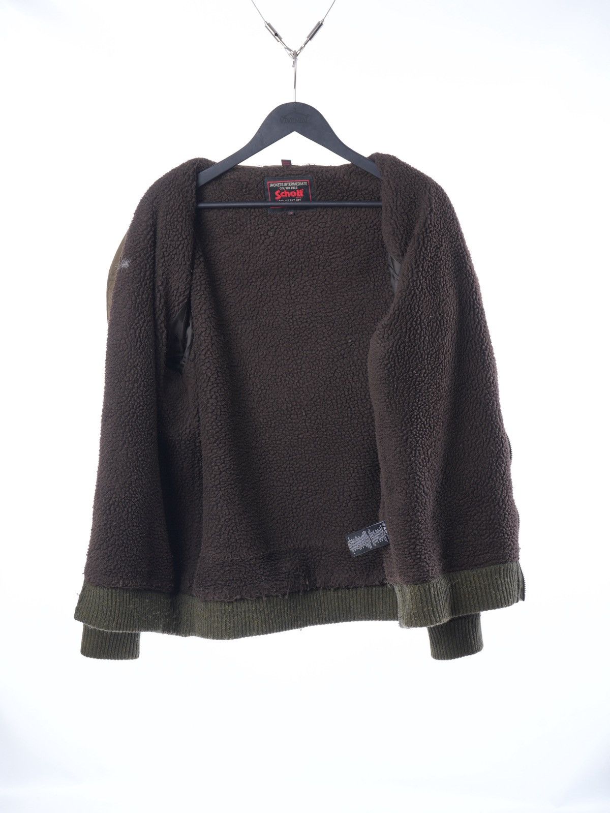 Schott Vtg Schott Heavy Zip Front Military Style Sweater Jacket Size US XL / EU 56 / 4 - 7 Thumbnail