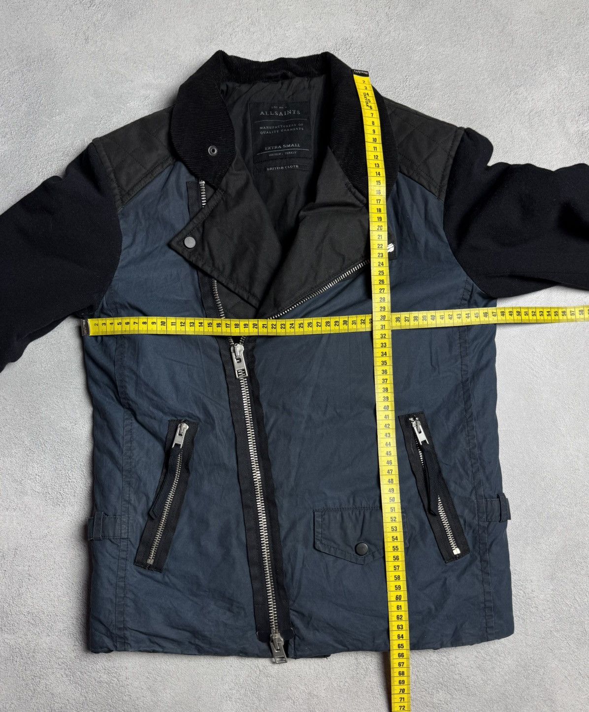 Allsaints Allsaints Women’s Biker Wax Cotton Jacket Wool Sleeves Size S / US 4 / IT 40 - 17 Thumbnail