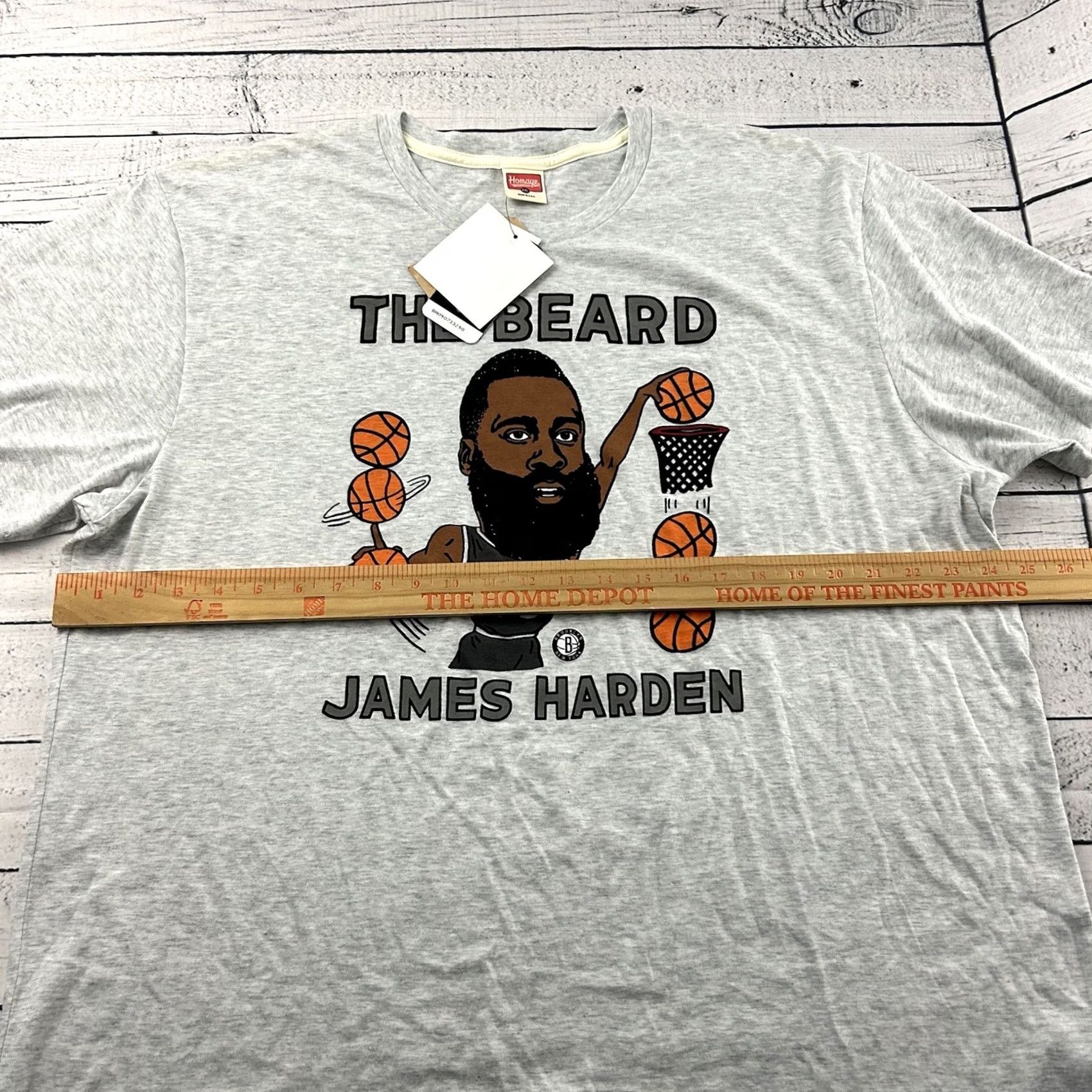 Vintage Homage James Harden The Beard Short Sleeve T Shirt Mens XXL Gray Size US XXL / EU 58 / 5 - 3 Thumbnail