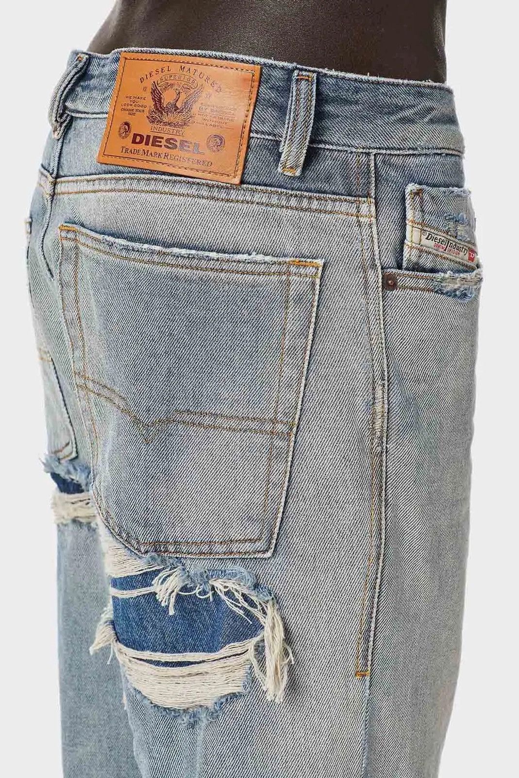 Diesel DIESEL D-Rekiv-Z Washed Distressed Jeans Ripped Denim 09C90 Size US 30 / EU 46 - 7 Thumbnail