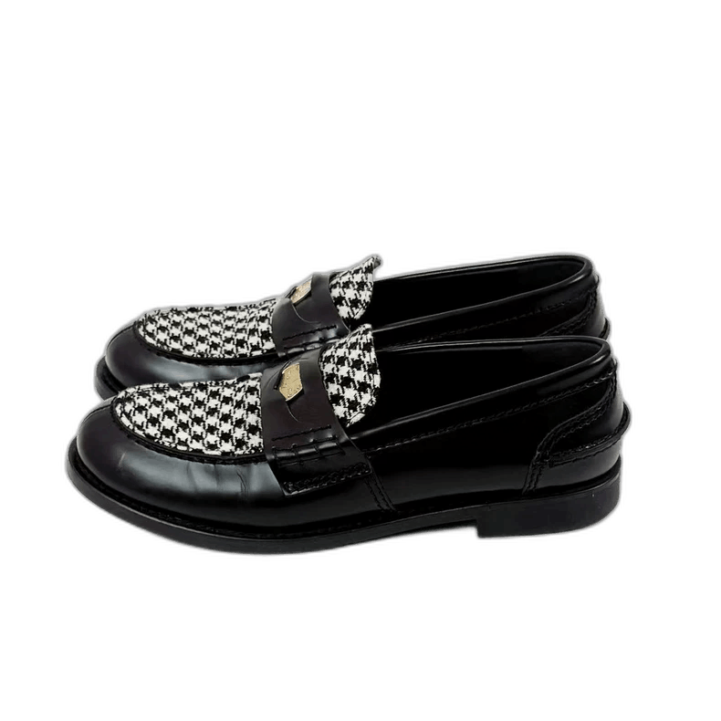 Miu Miu Miu Miu Black Checkerboard Loafers Size 37-yf Size US 6 / IT 36 - 1 Thumbnail