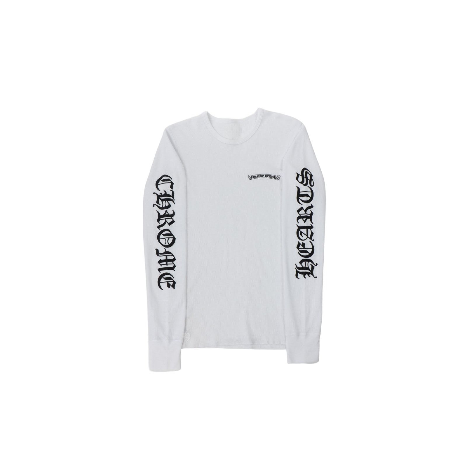 Chrome Hearts Scroll Logo Sleeve Waffle Thermal Shirt 'White' Size US L / EU 52-54 / 3 - 1 Thumbnail