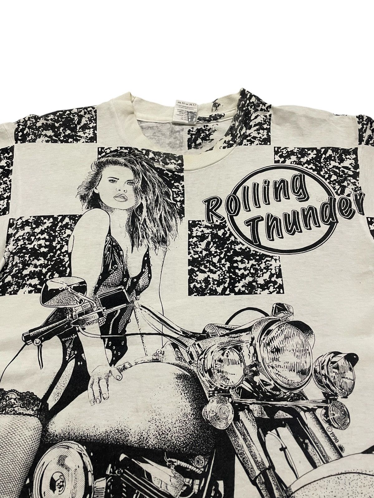 POP MAGAZINE × Vintage Vintage 90s Rolling Thunder Photo Tees T-shirt Size US L / EU 52-54 / 3 - 3 Thumbnail