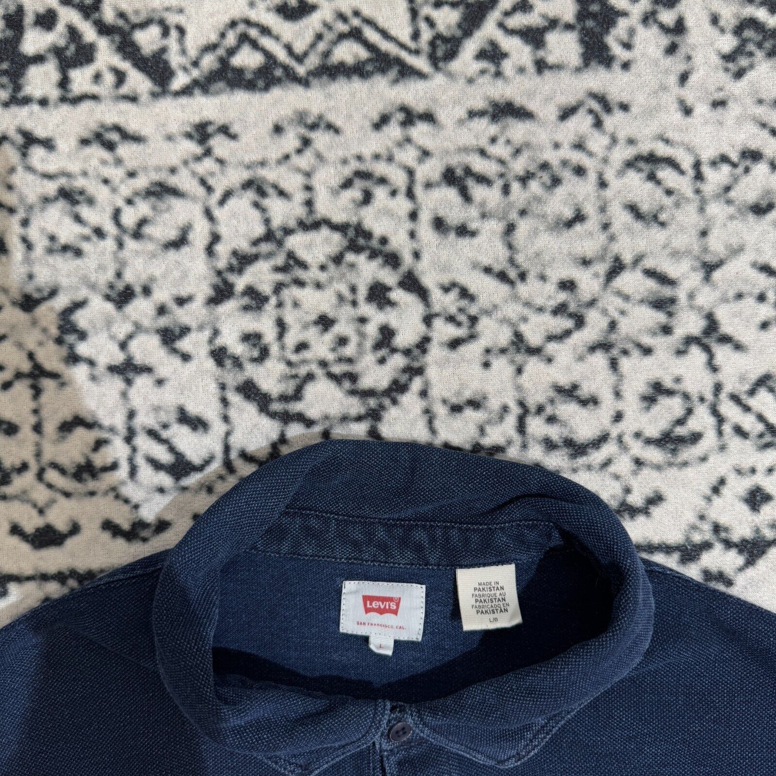 Levi's × Vintage Vintage Levi’s Unisex Navy Cotton Polo Shirt Size L Y2K 90s Size US L / EU 52-54 / 3 - 6 Thumbnail
