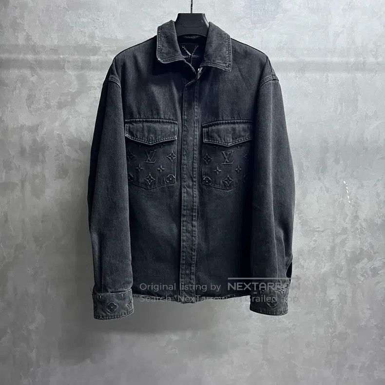 Louis Vuitton Louis Vuitton Black washed Logo embossed denim jacket Size US M / EU 48-50 / 2 - 1 Thumbnail