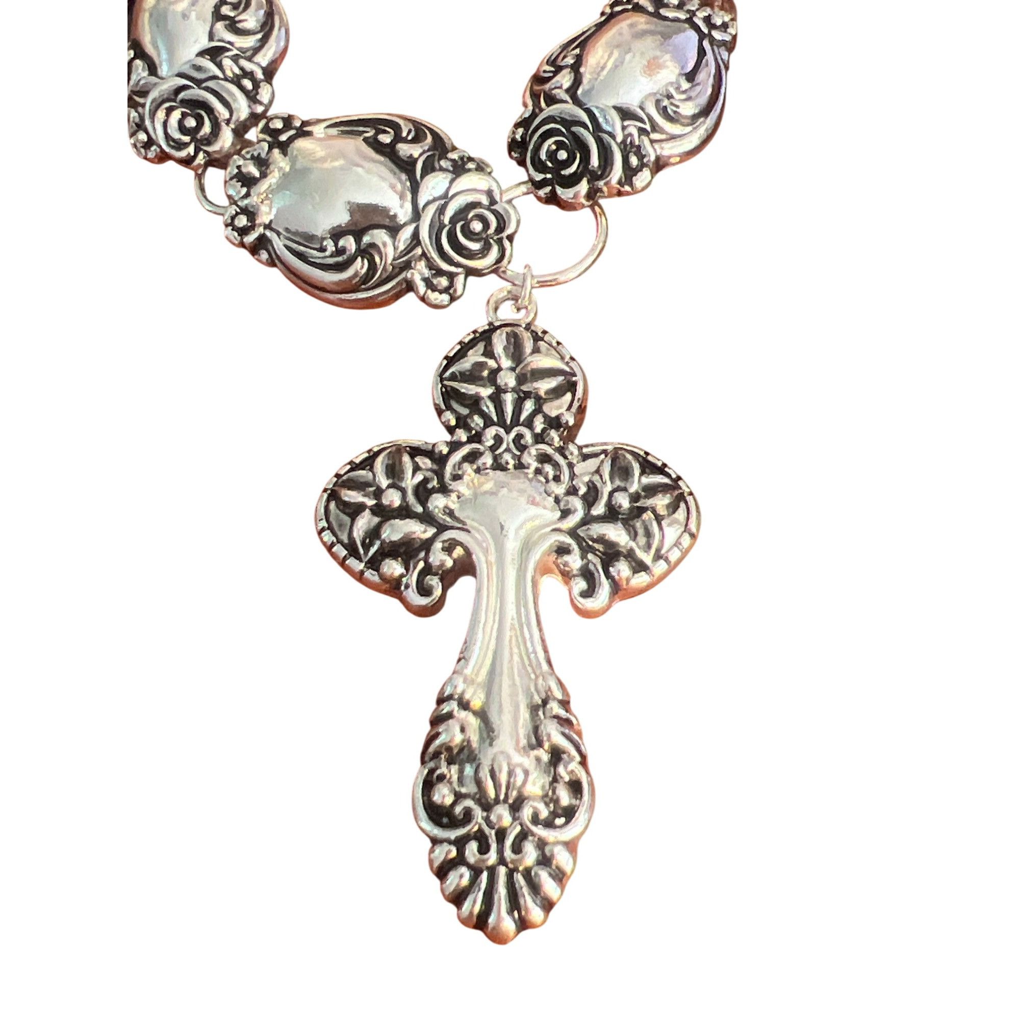 Other Icon Collection Silver Cross Necklace Earring Set Lead Nicke Size ONE SIZE - 2 Thumbnail