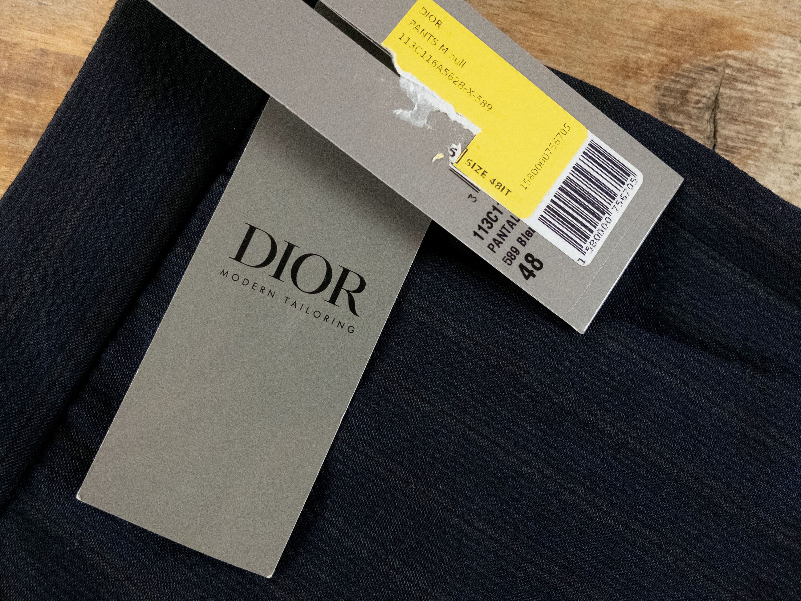 Dior DIOR navy blue striped wool dress pants trousers 32 / 48 Size US 32 / EU 48 - 3 Thumbnail