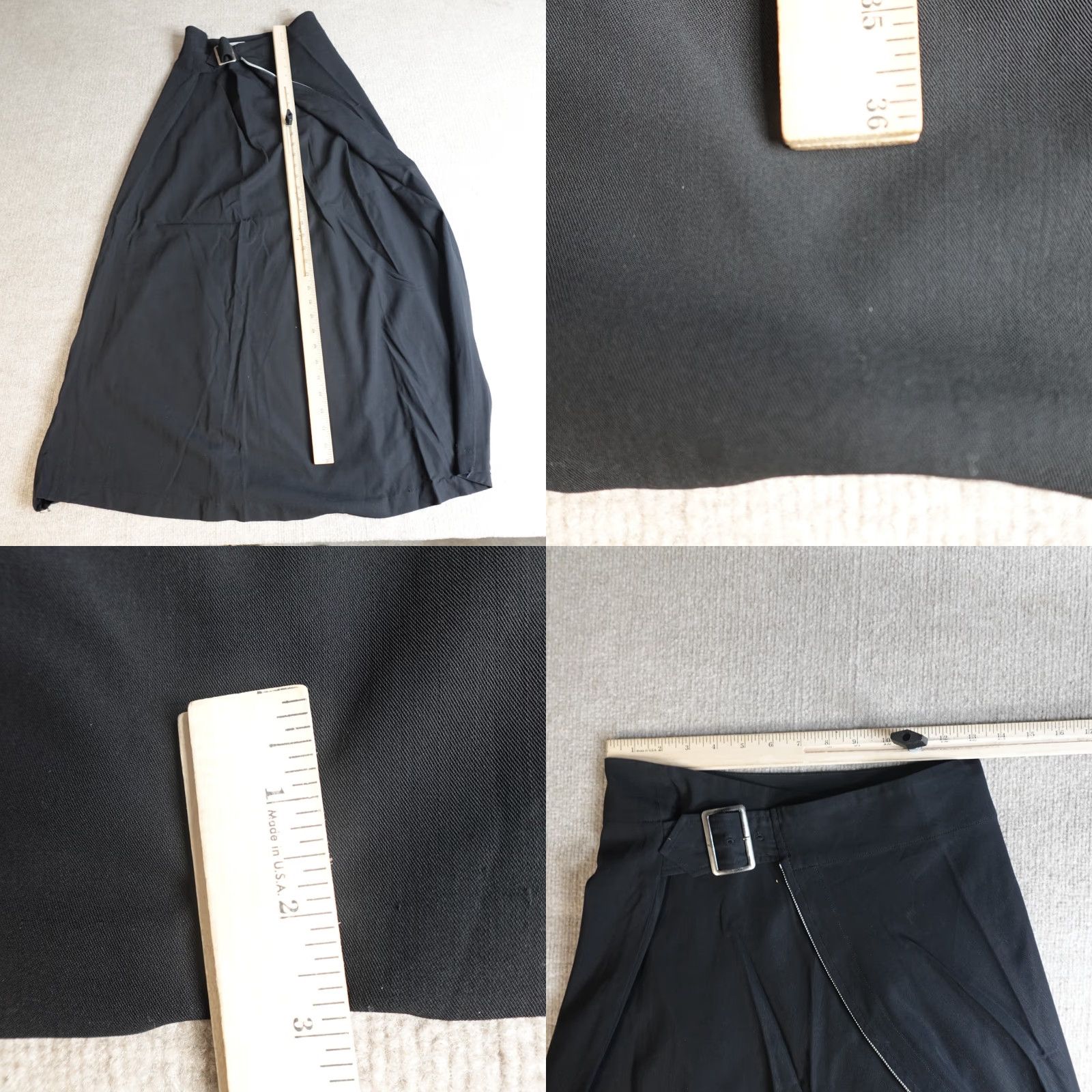 Vintage URU Ayako Shimato Womens Skirt XL Black Wool Made in Japan Dark Academia Size 28" / US 6 / IT 42 - 8 Thumbnail