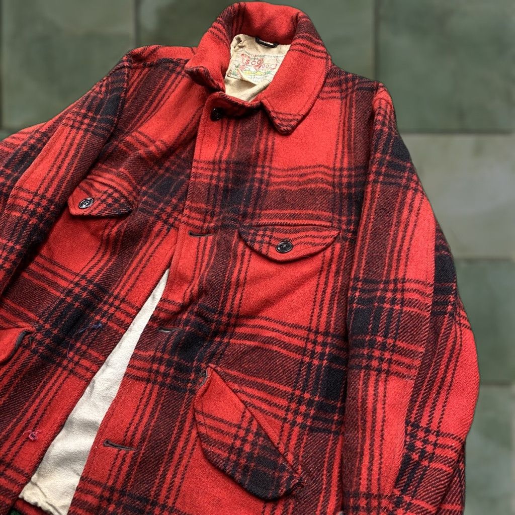 Vintage VINTAGE 50S Heavy Wool Jacket Mens M Red Black Plaid Mackinaw Cruiser USA MADE Jacket Size US M / EU 48-50 / 2 - 1 Thumbnail