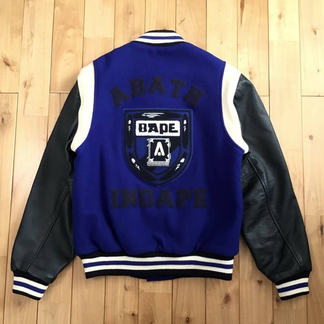 Bape × Ebbets Field Flannels BAPE × EBBETS FIELD FLANNELS Leather sleeve varsity jacket Size US M / EU 48-50 / 2 - 3 Thumbnail