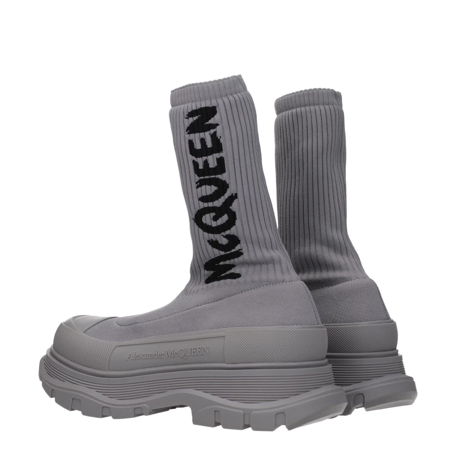 Alexander McQueen ob1o1e0225 Fabric Ankle Boots in Gray Size US 7 / EU 40 - 4 Thumbnail