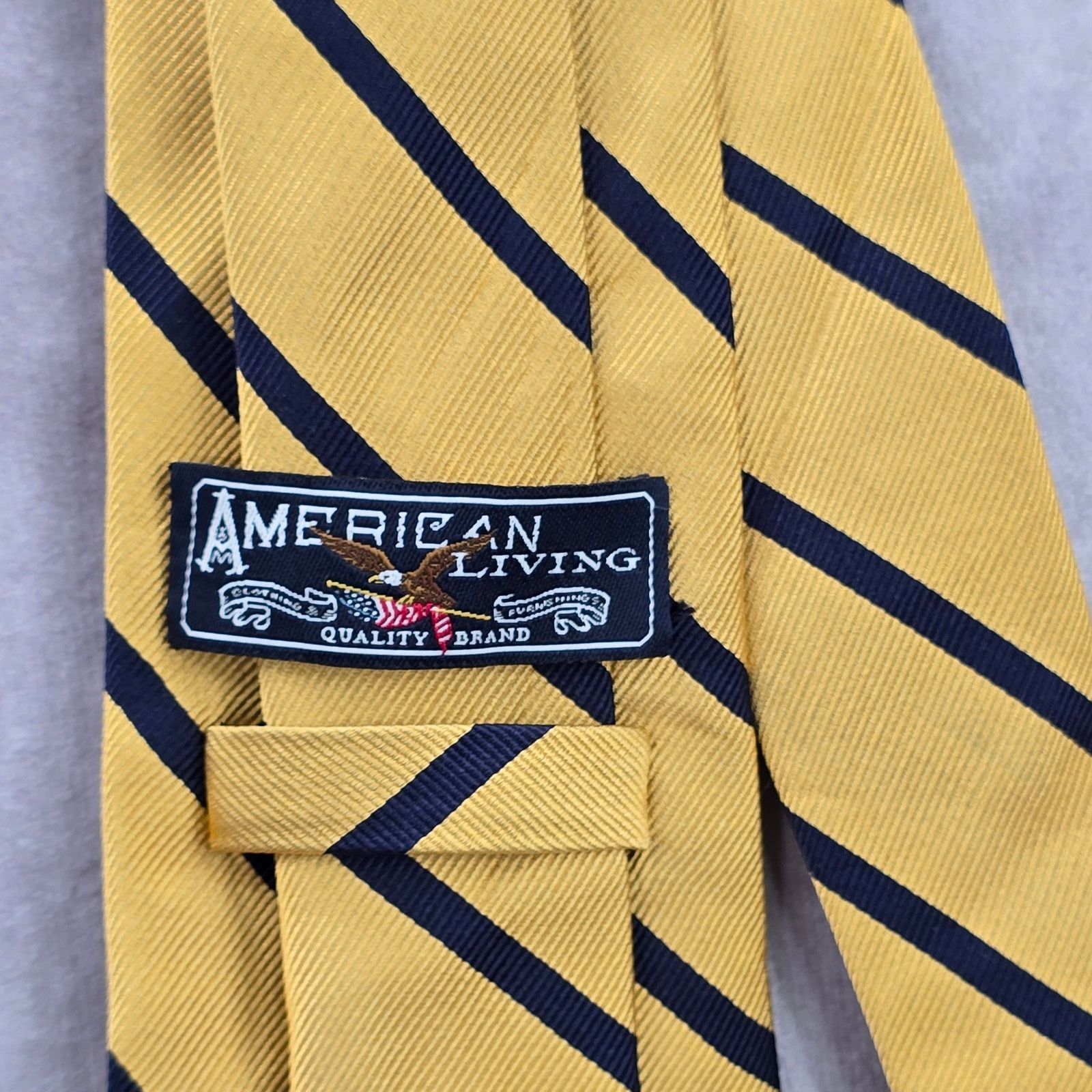 Other American Living Yellow Geometric Diagonal 100% Silk Neck Tie Size 30 - 4 Thumbnail
