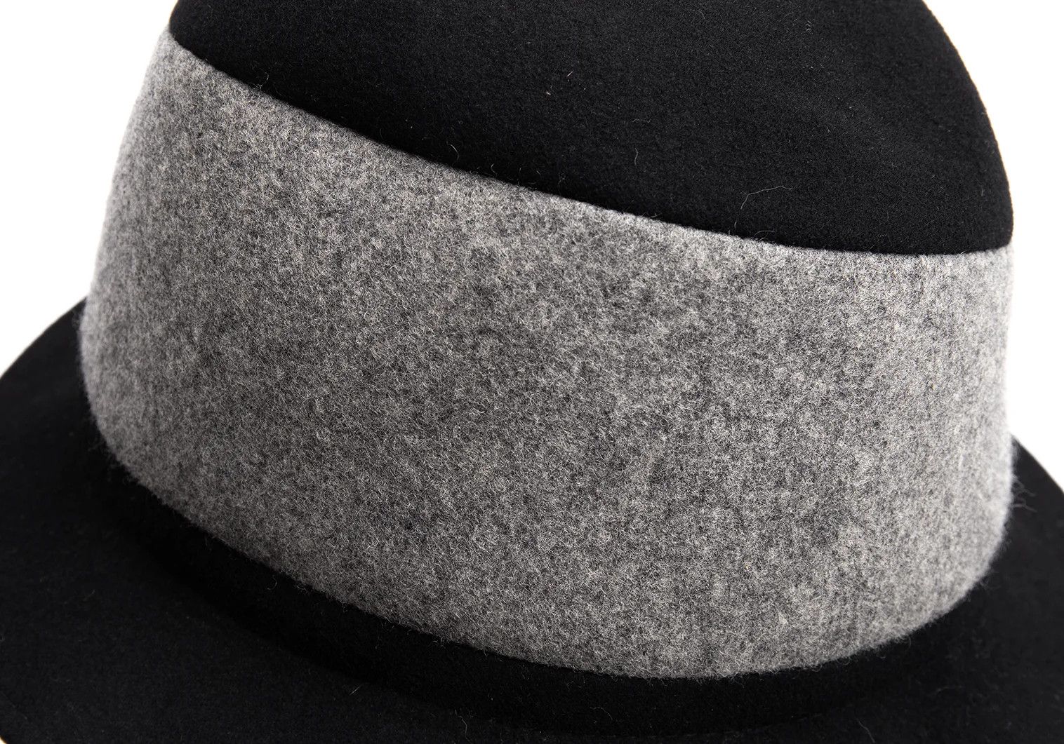 Issey Miyake Wool-Poly Color Block Hat in Black and Gray Size ONE SIZE - 5 Thumbnail