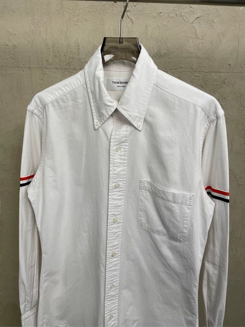Thom Browne Thom browne White double-sleeved striped long-sleeved shirt Size US S / EU 44-46 / 1 - 3 Thumbnail