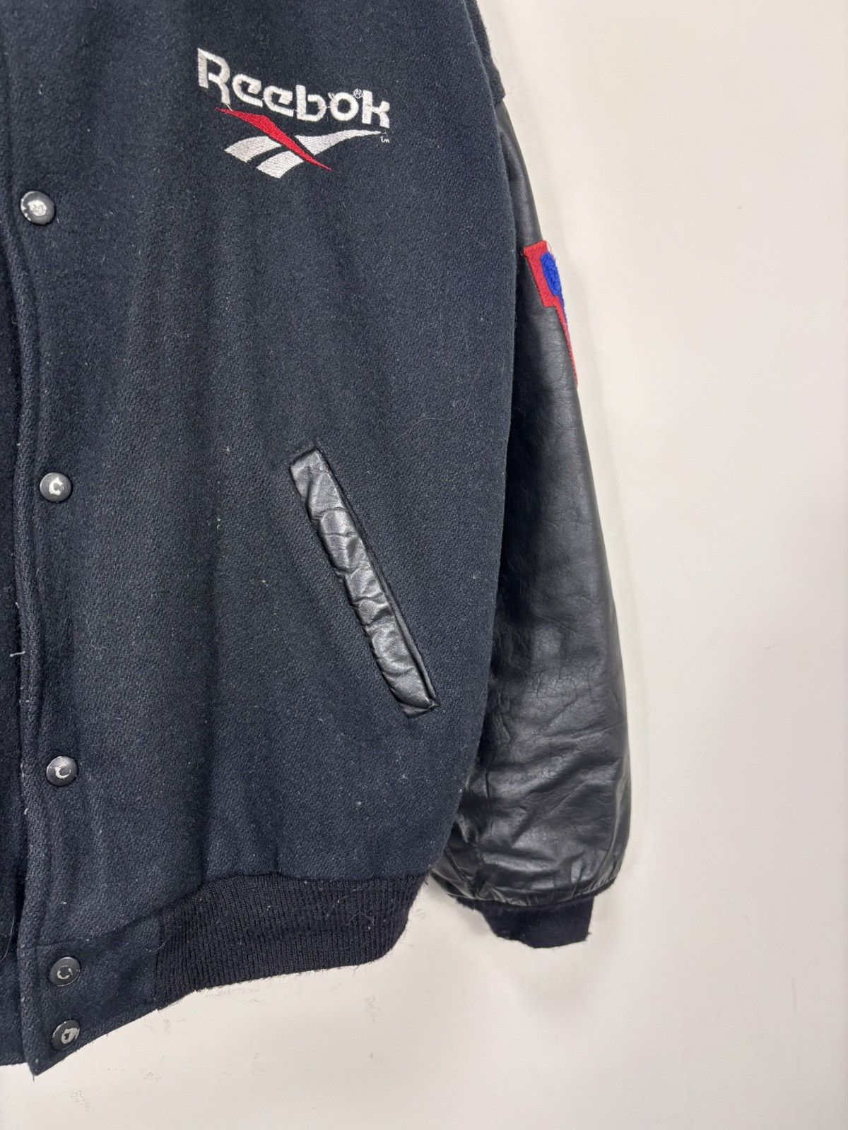 Reebok Vintage 1990s Reebok University Wool Leather Varsity Jacket Size US L / EU 52-54 / 3 - 7 Thumbnail