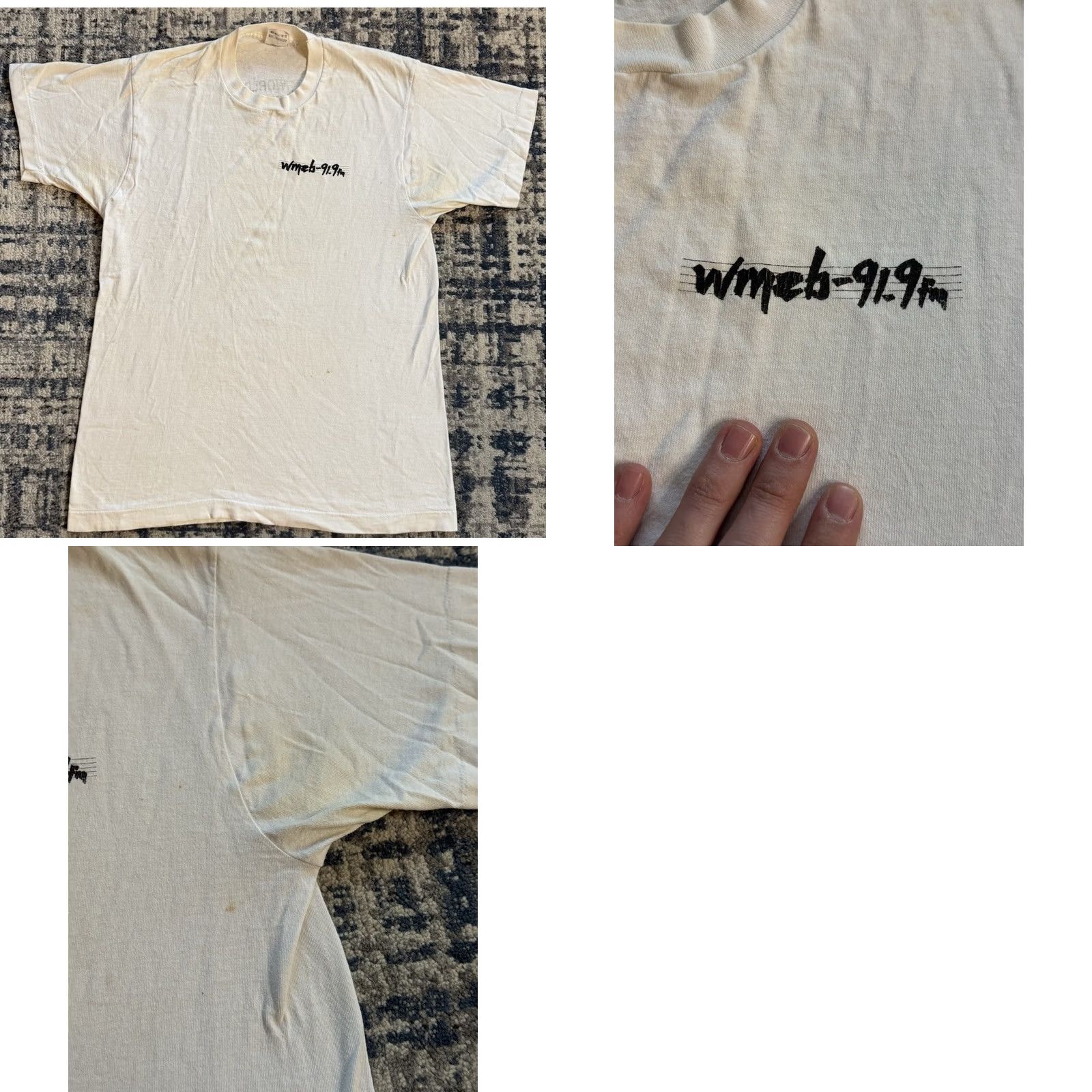 Fruit Of The Loom Vintage 80s WMEB 91.9 FM The Worlds Most Important Radio Station Shirt L Maine Size US L / EU 52-54 / 3 - 8 Thumbnail