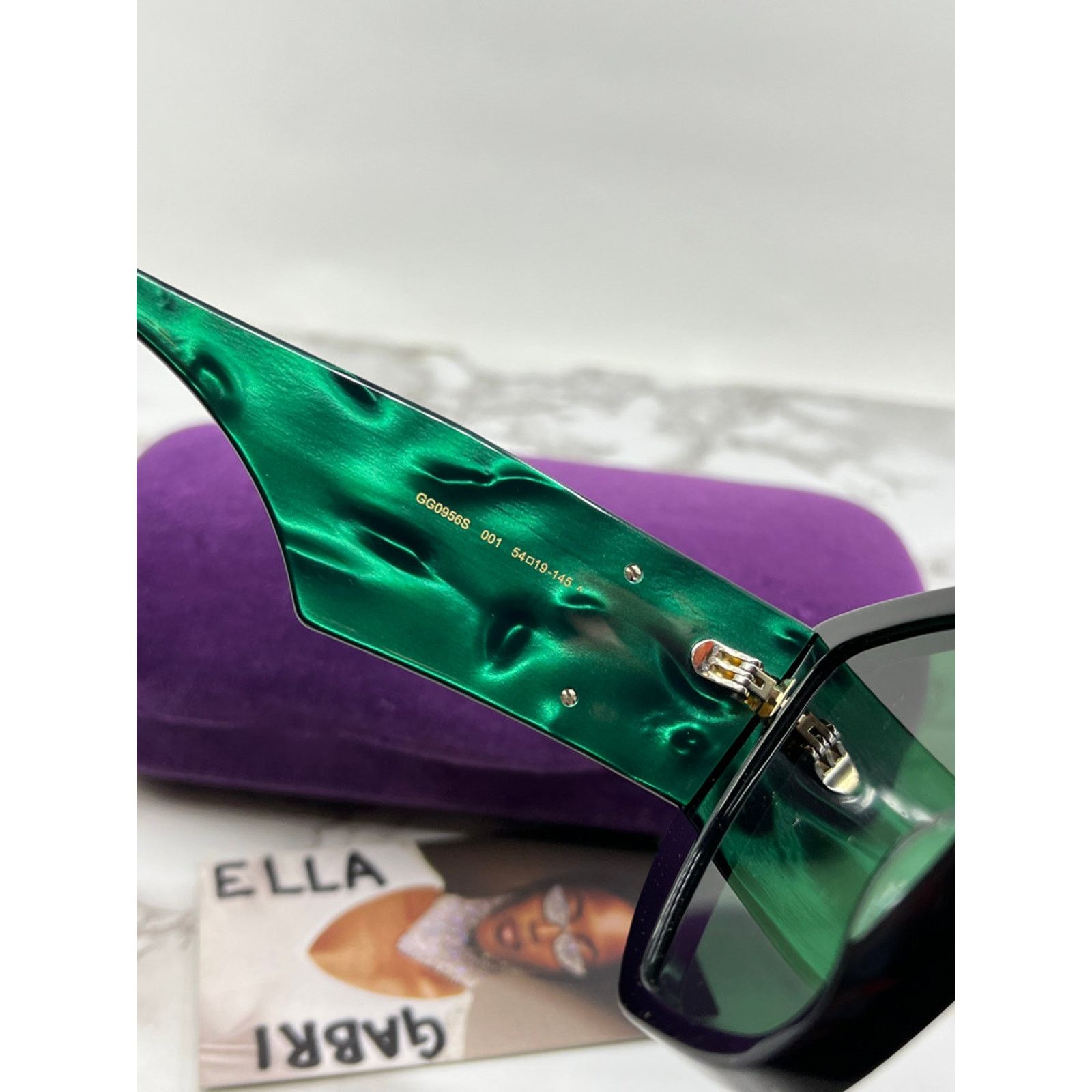 Gucci NEW Gucci GG0956S Black Green Oversized Sunglasses Size ONE SIZE - 5 Thumbnail