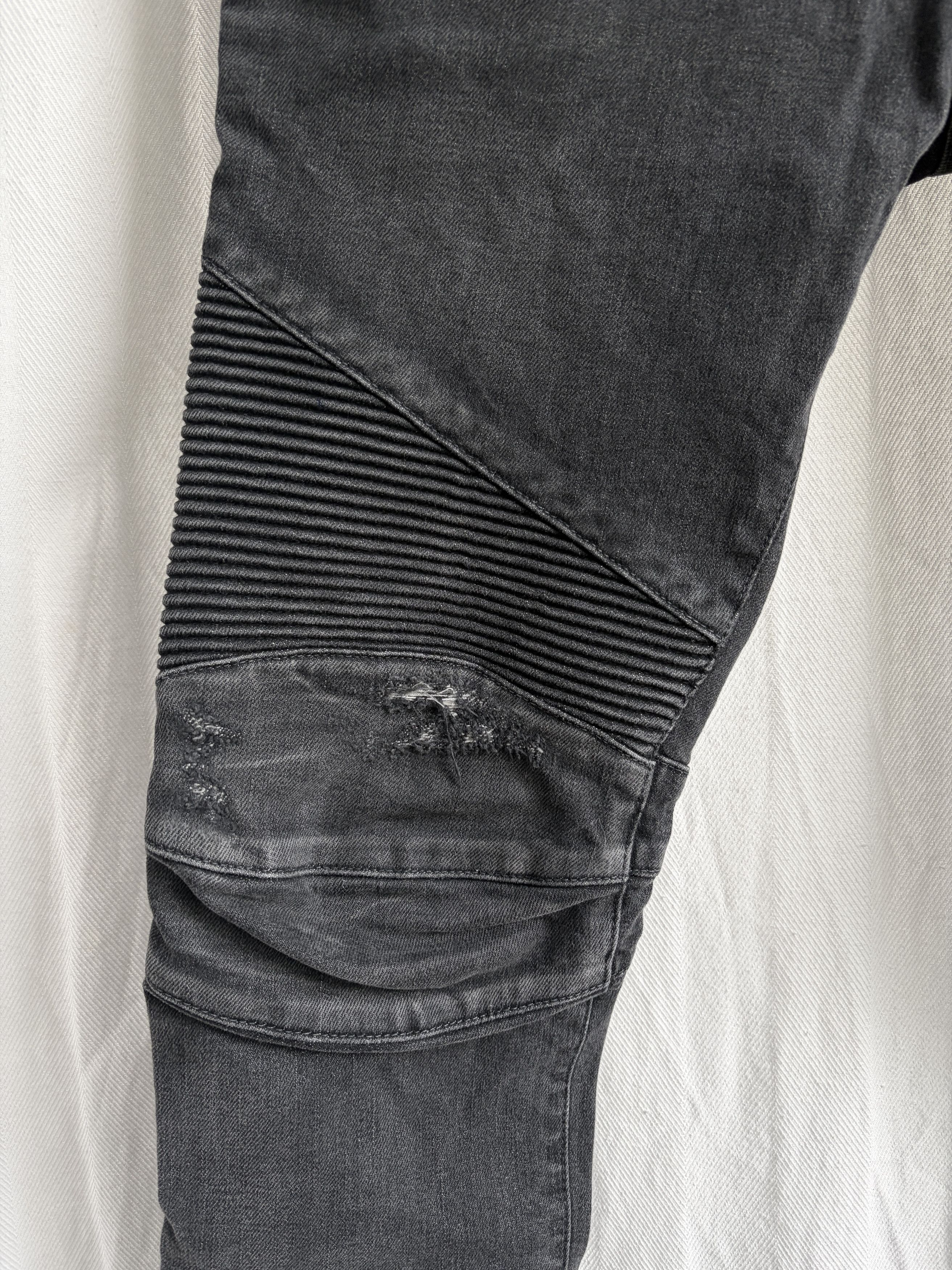 Balmain Distressed Black Biker Denim Pants Size US 29 - 3 Thumbnail