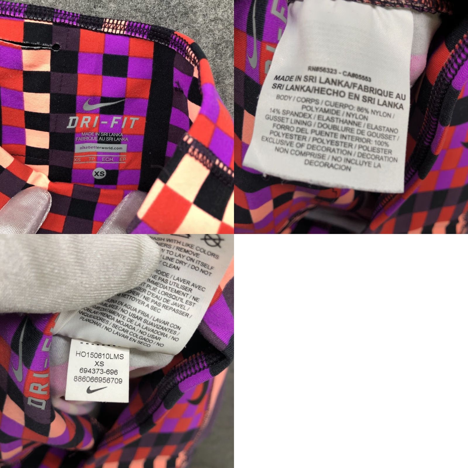 Nike Nike Pink Printed Leggings Womens XS Full Length Yoga Gym Multicolor Geometric Size 26" / US 2 / IT 38 - 8 Thumbnail
