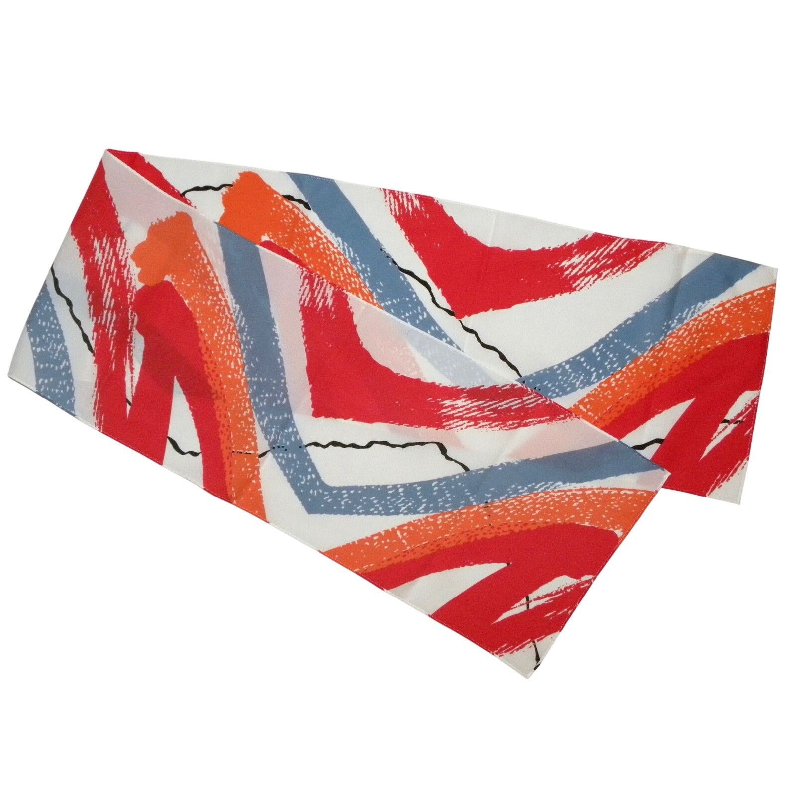 Vintage 70s Neck Scarf Bow Bold MOD Hair Scarf | 53" x 9.25" Size ONE SIZE - 2 Thumbnail