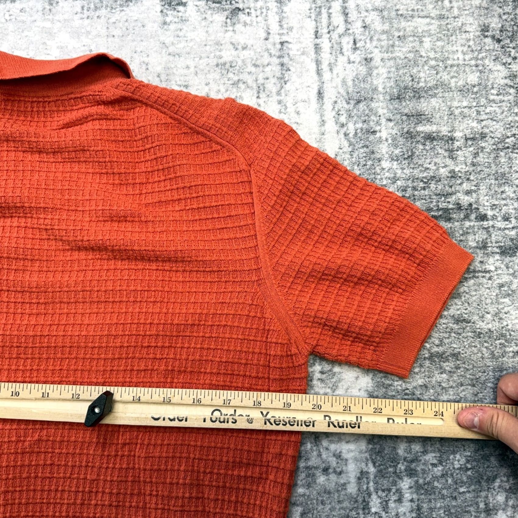 Saks Fifth Avenue Saks Fifth Avenue Polo Shirt Mens Small Orange Cashmere Cotton Knit Collared Short Sleeve Spread Retro Resort 90s Womens? Size US S / EU 44-46 / 1 - 7 Thumbnail
