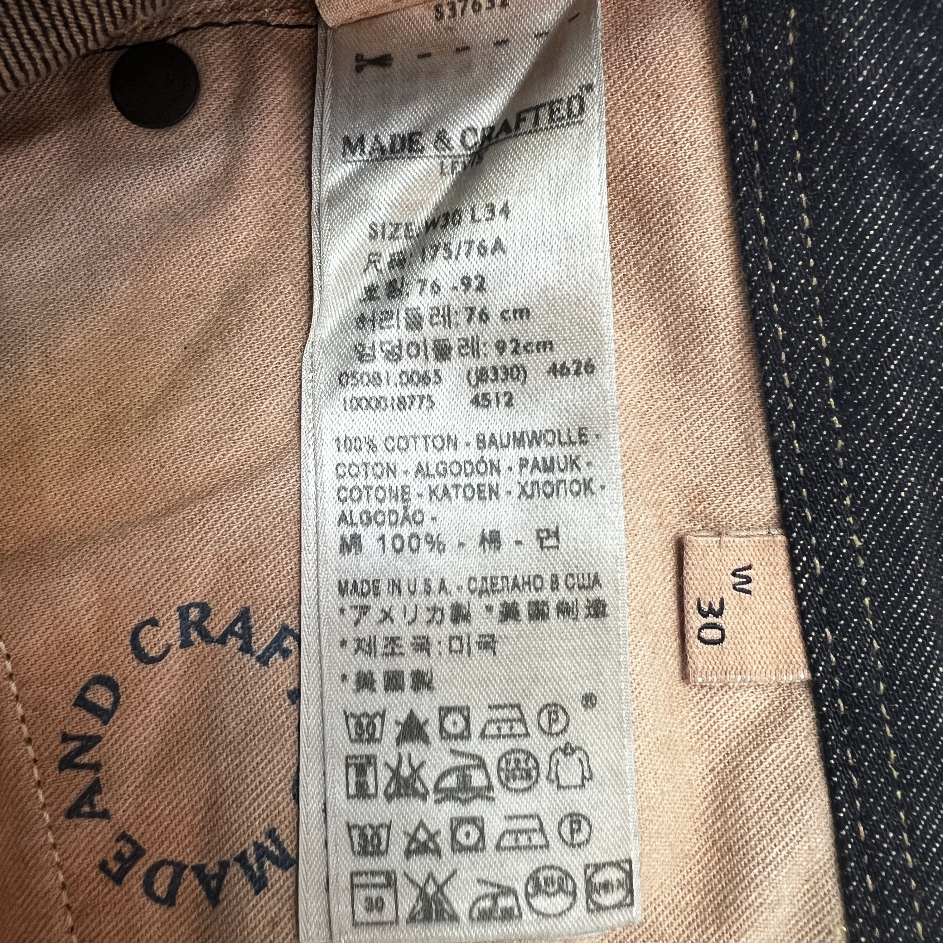 Levi's Made & Crafted Levi’s Made & Crafted 30/34 Midnight Blue Denim Jeans Size US 30 / EU 46 - 4 Thumbnail
