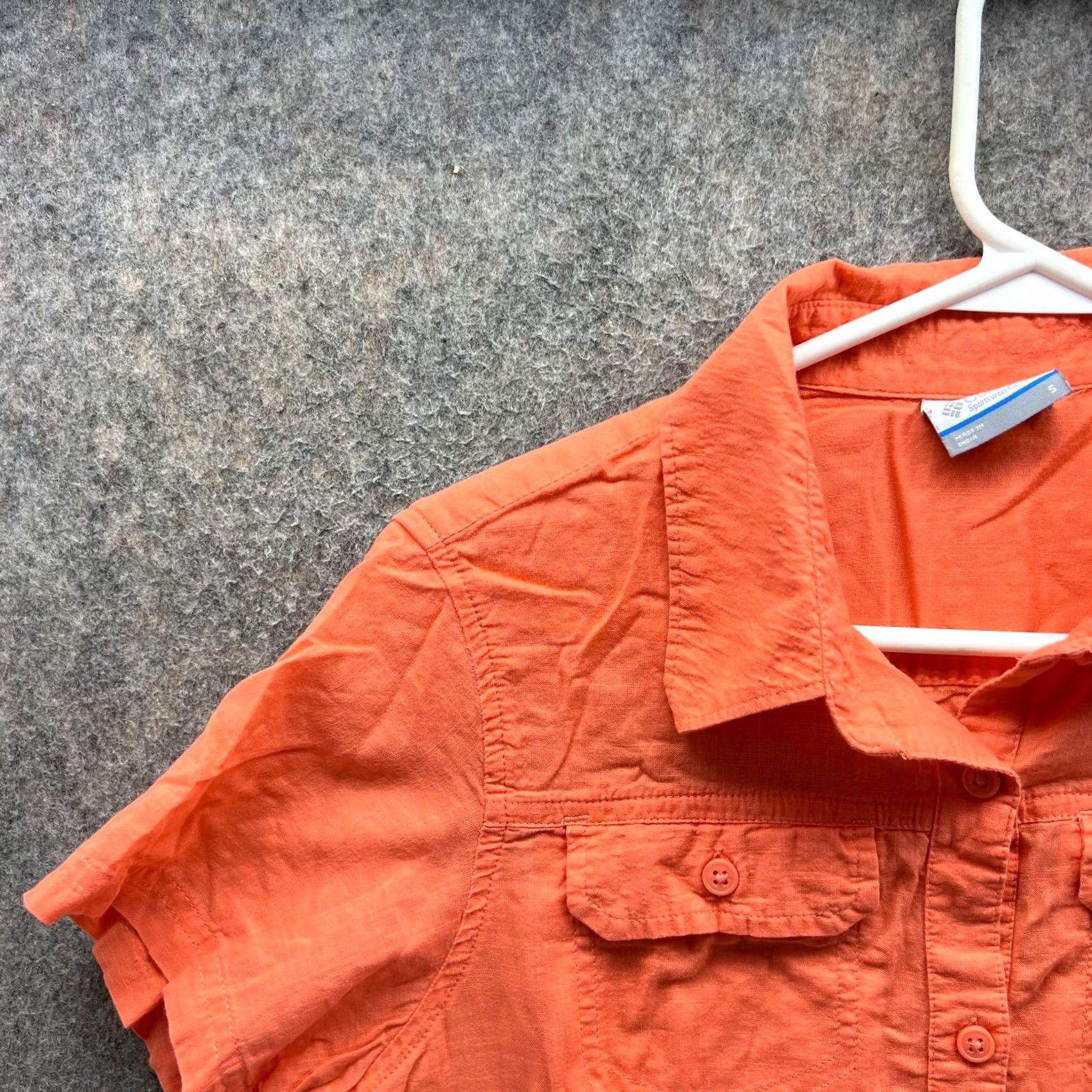 Vintage VINTAGE? No — Columbia Shirt Womens Small Orange Button Down Short Sleeve Outdoors Hike Size S / US 4 / IT 40 - 5 Thumbnail