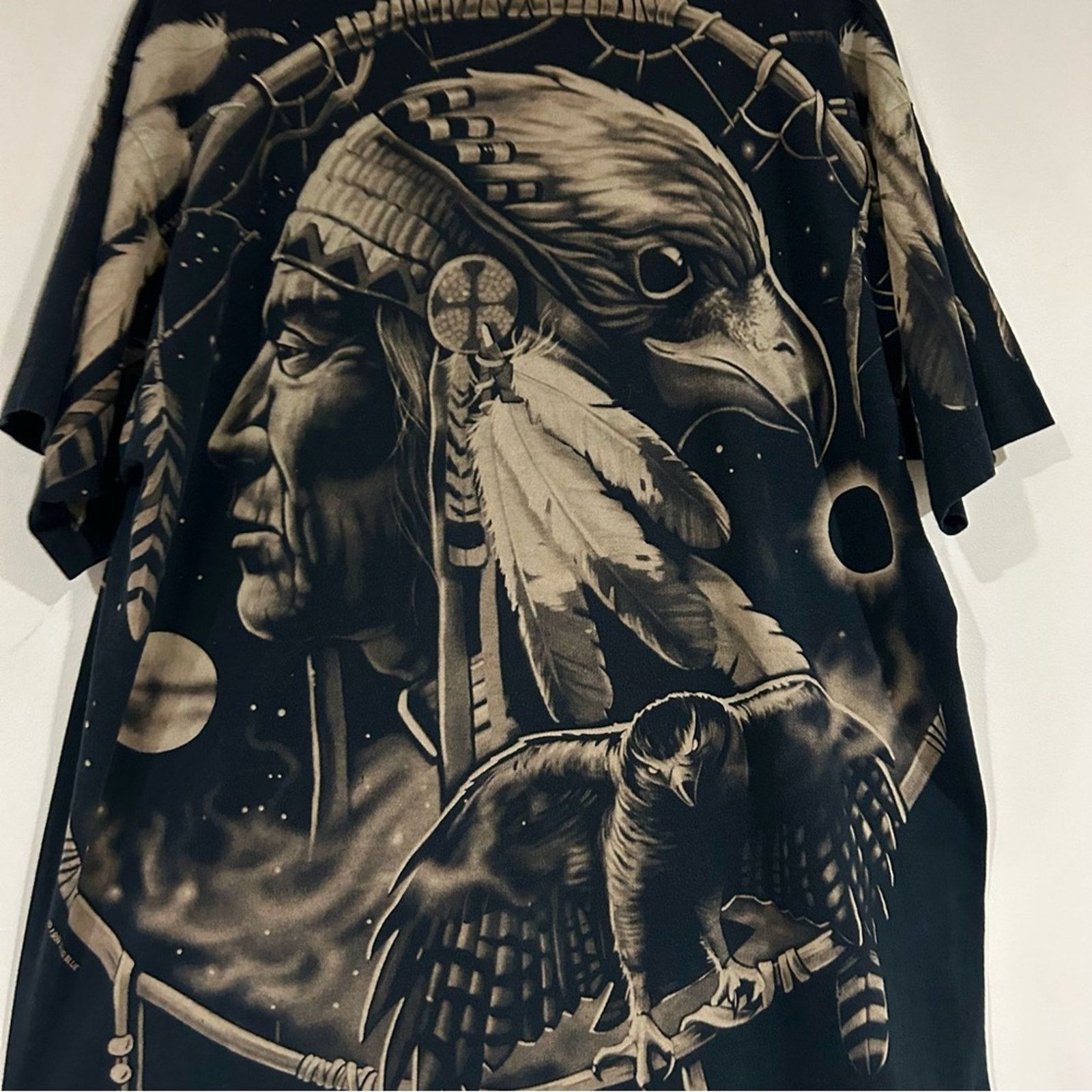 Liquid Blue Vintage 1996 Native American Wolf AOP Shirt Size US L / EU 52-54 / 3 - 4 Thumbnail