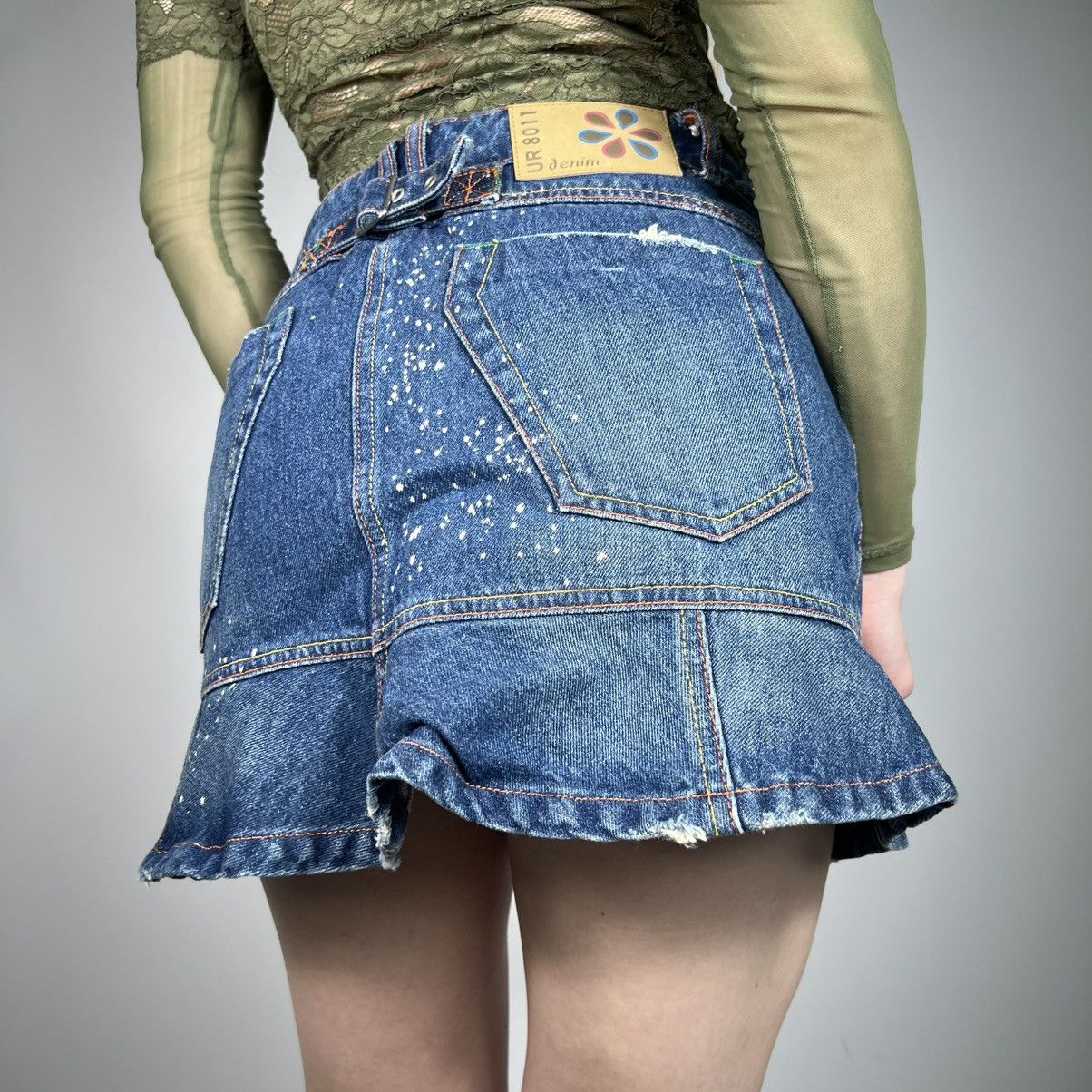 Japanese Brand Vintage Y2K Japanese Flared Denim Retro Mini Skirt 90s Size 28" / US 6 / IT 42 - 3 Thumbnail